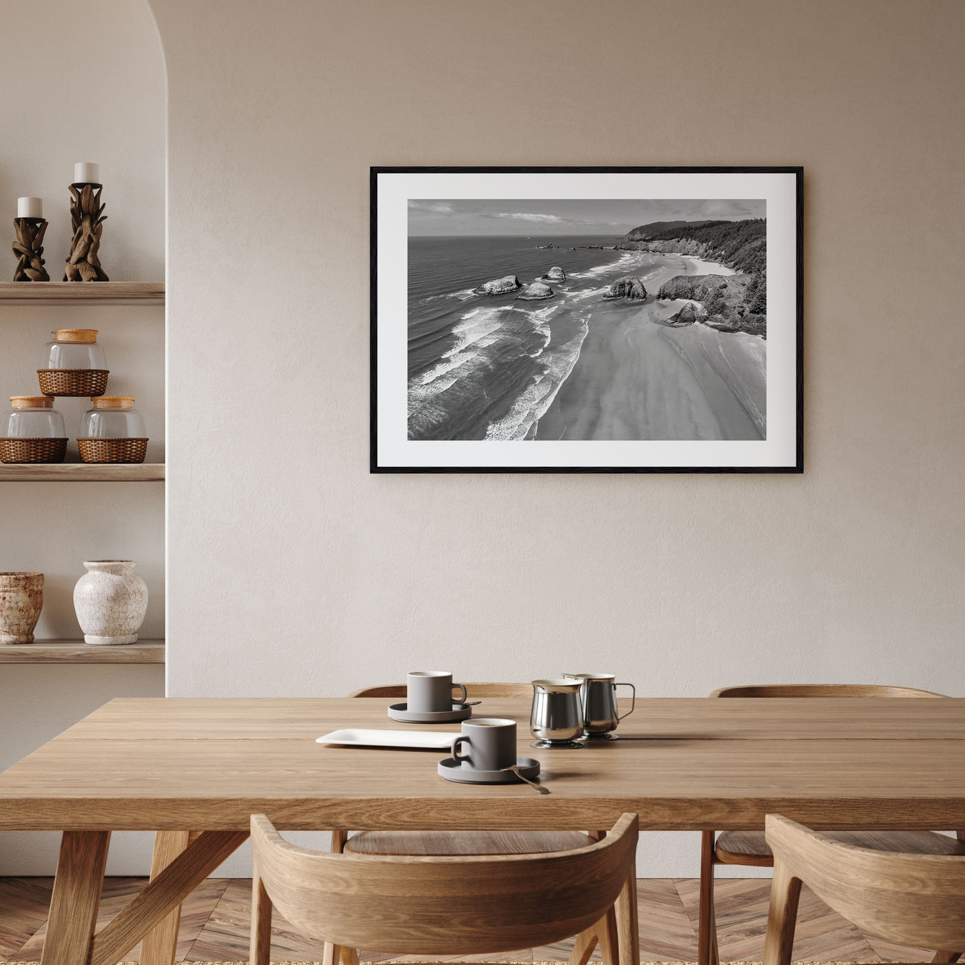 Cannon Beach Landscape B&W Poster
