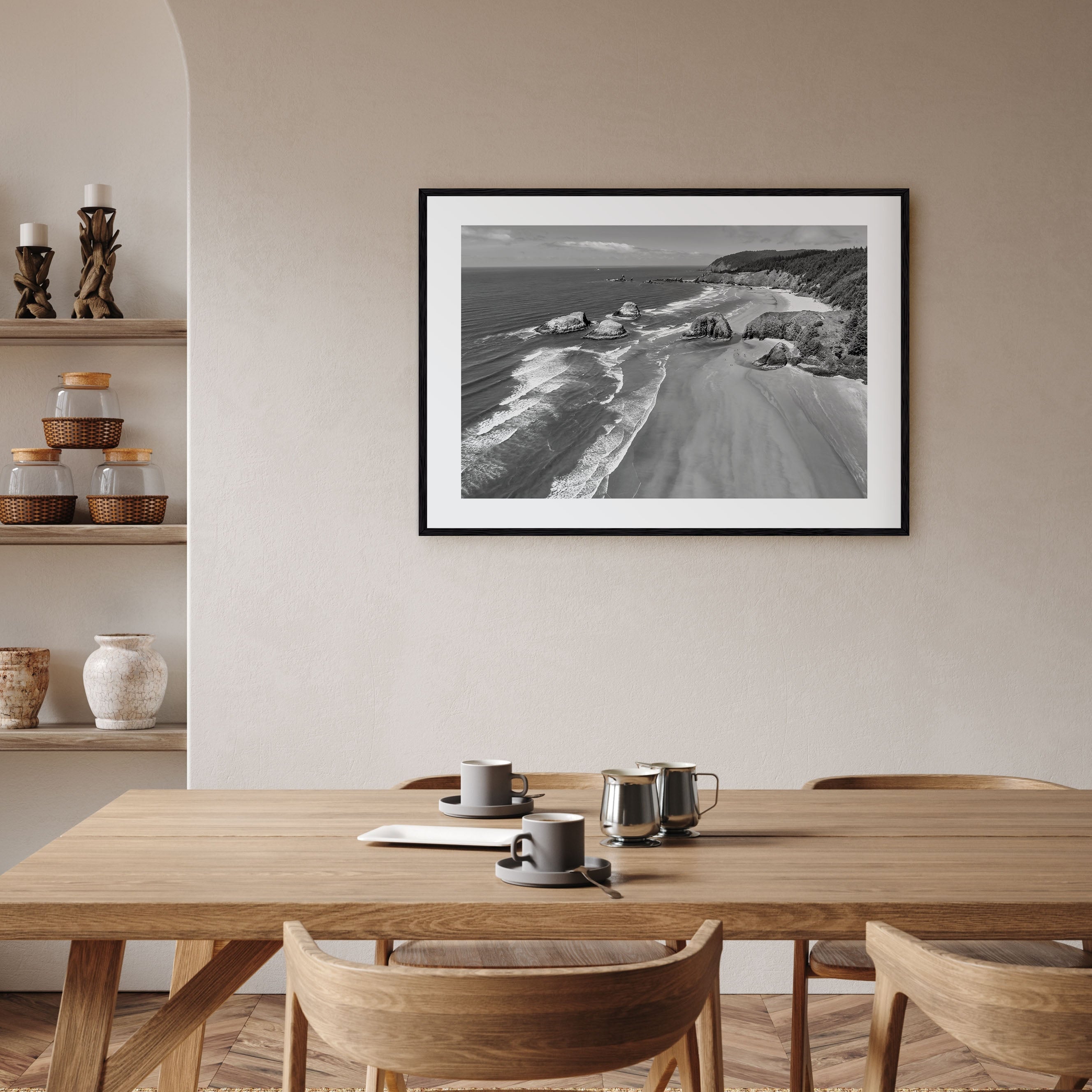 Cannon Beach Landscape B&W Poster