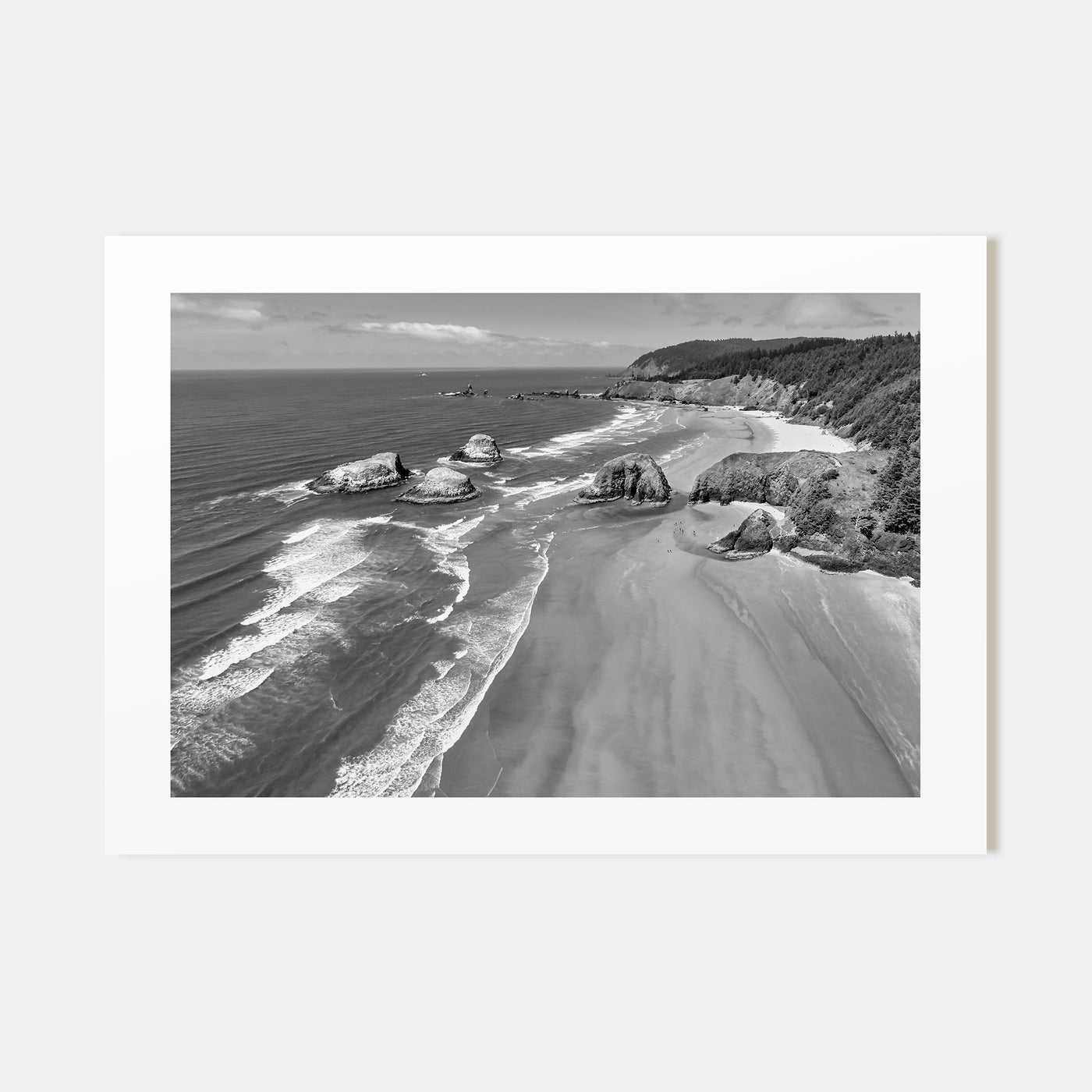 Cannon Beach Landscape B&W Poster