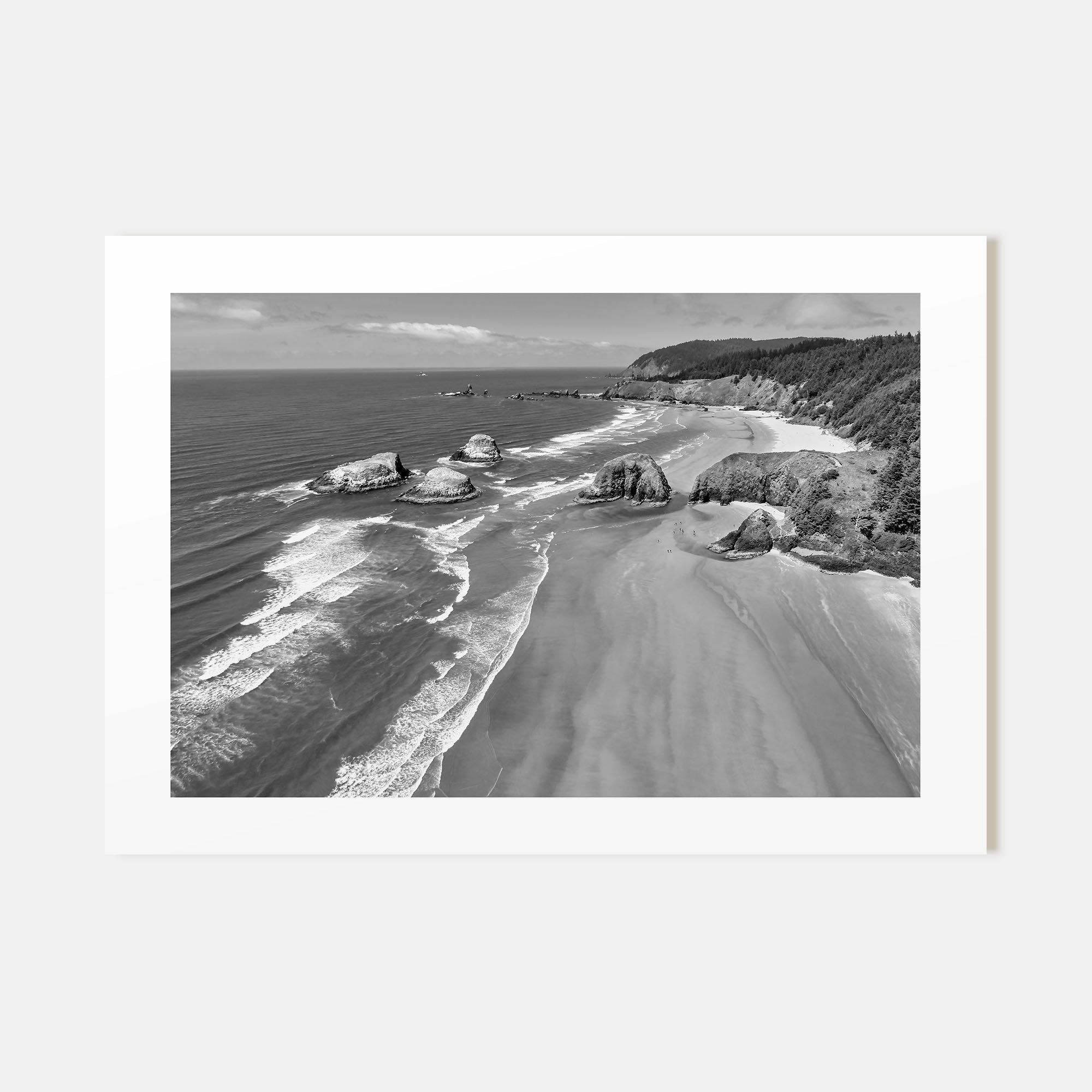 Cannon Beach Landscape B&W Poster