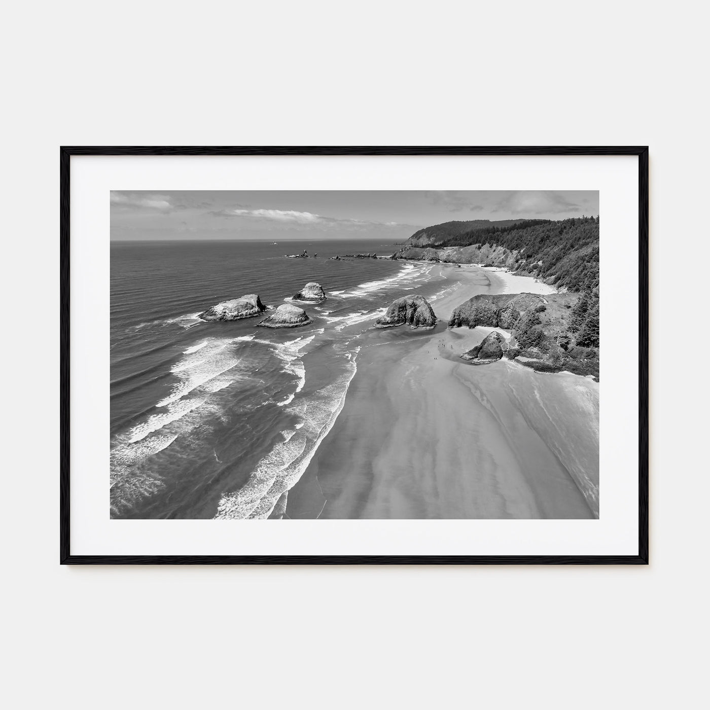 Cannon Beach Landscape B&W Poster