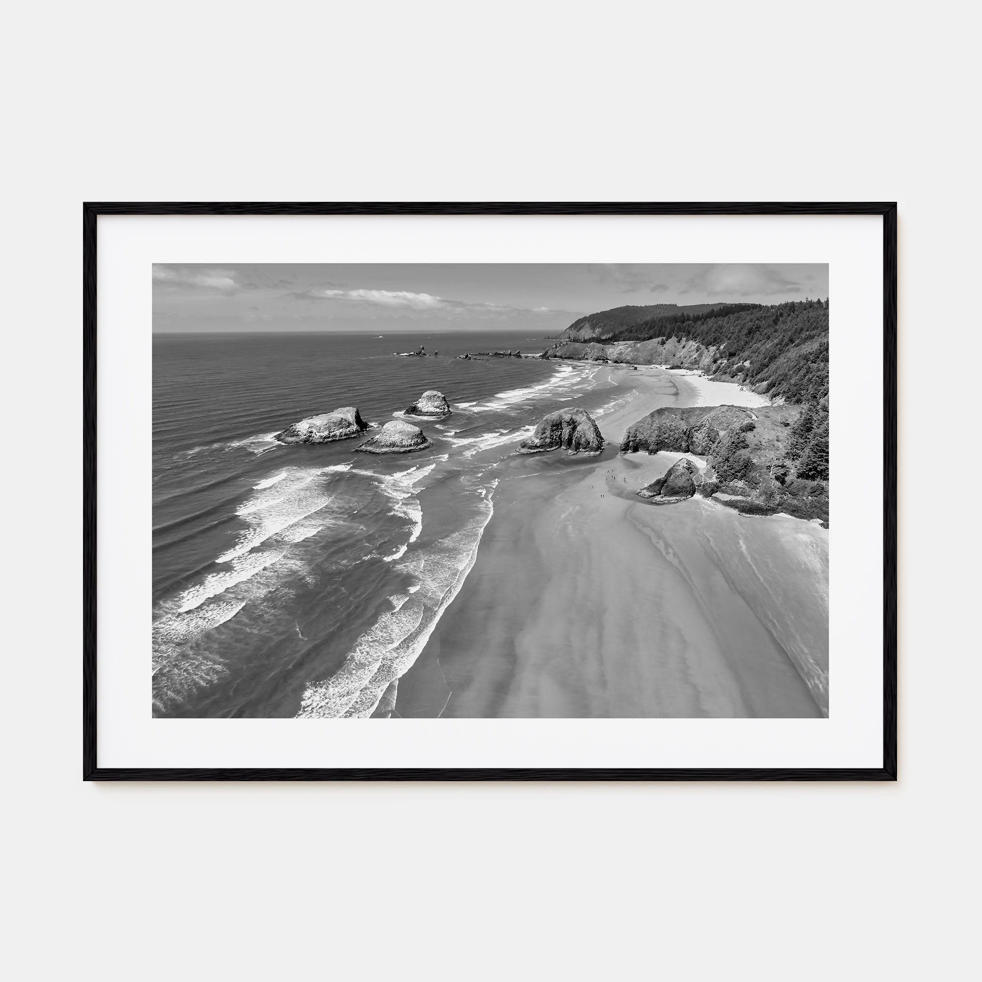 Cannon Beach Landscape B&W Poster
