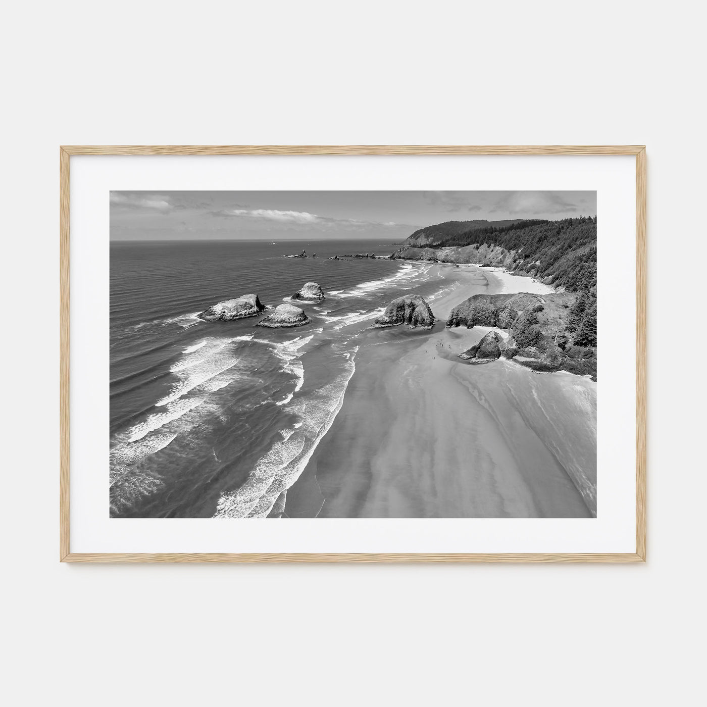 Cannon Beach Landscape B&W Poster