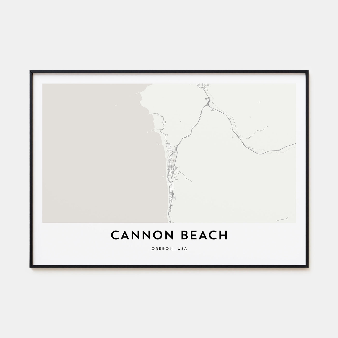 Cannon Beach Map Landscape Poster