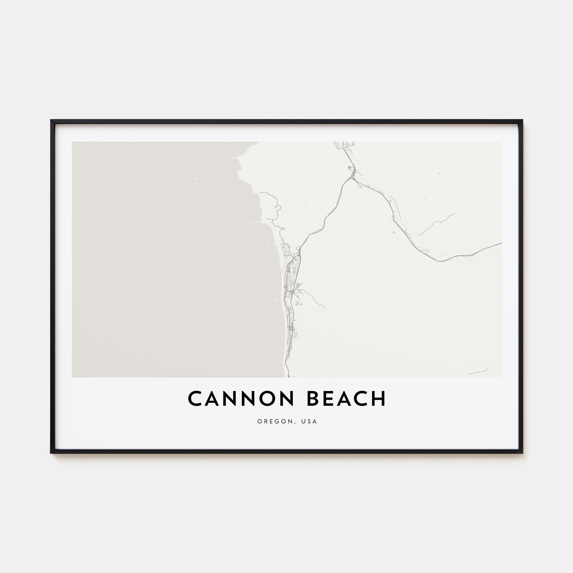 Cannon Beach Map Landscape Poster