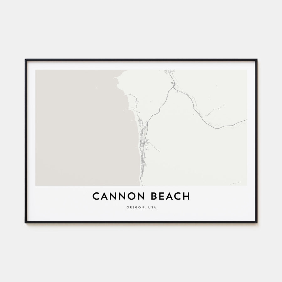 Cannon Beach Map Landscape Poster