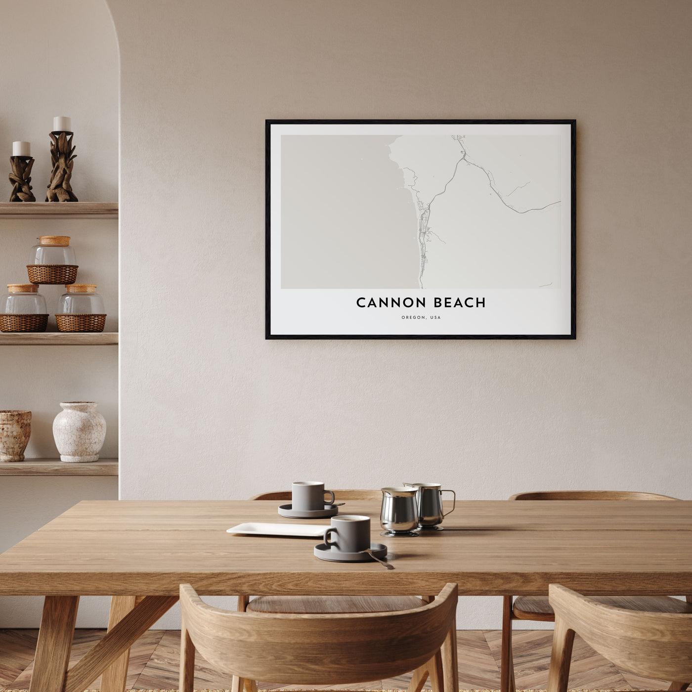 Cannon Beach Map Landscape Poster