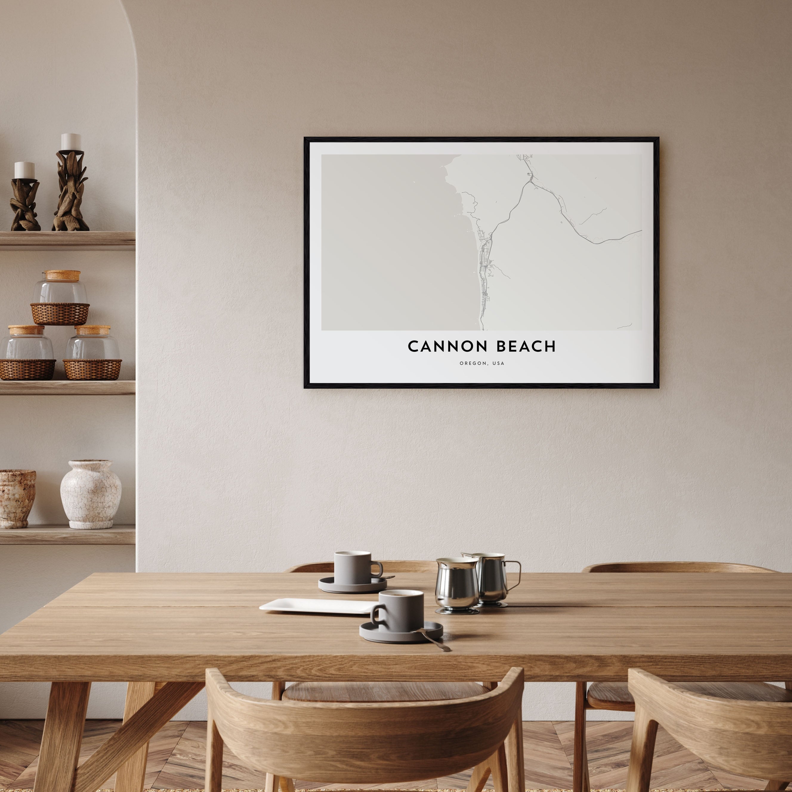 Cannon Beach Map Landscape Poster