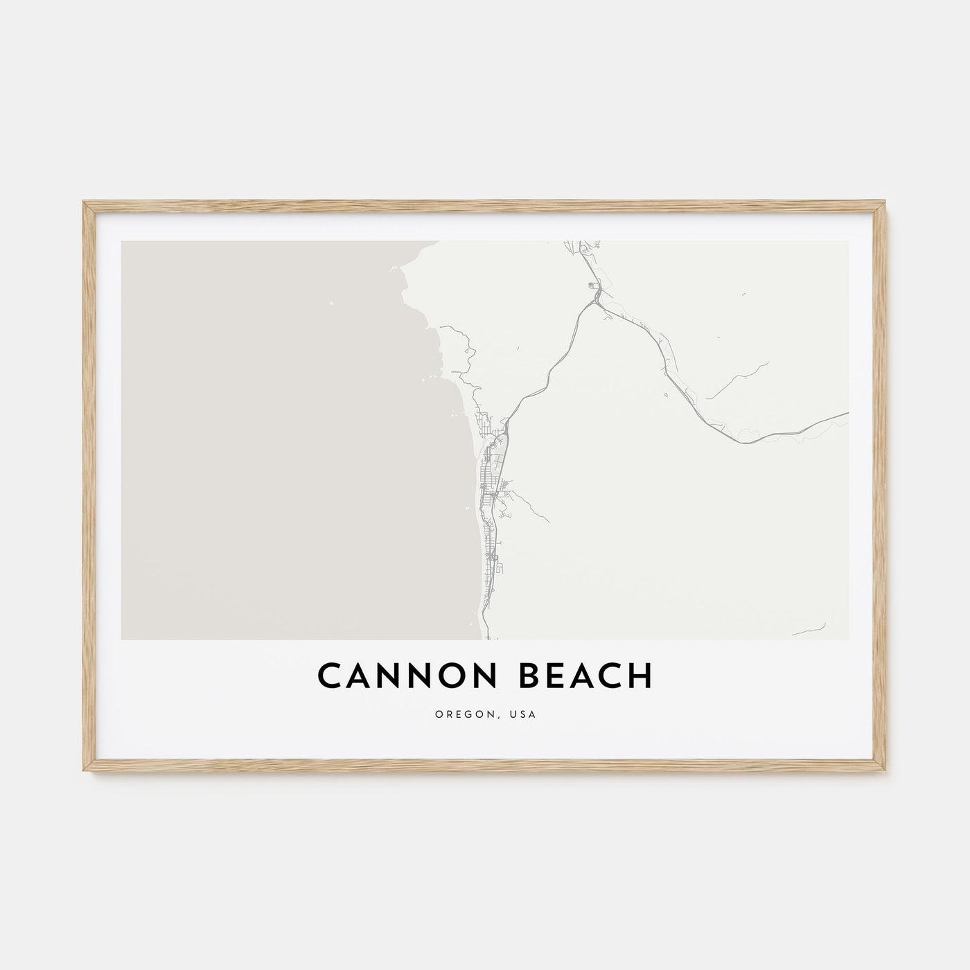 Cannon Beach Map Landscape Poster