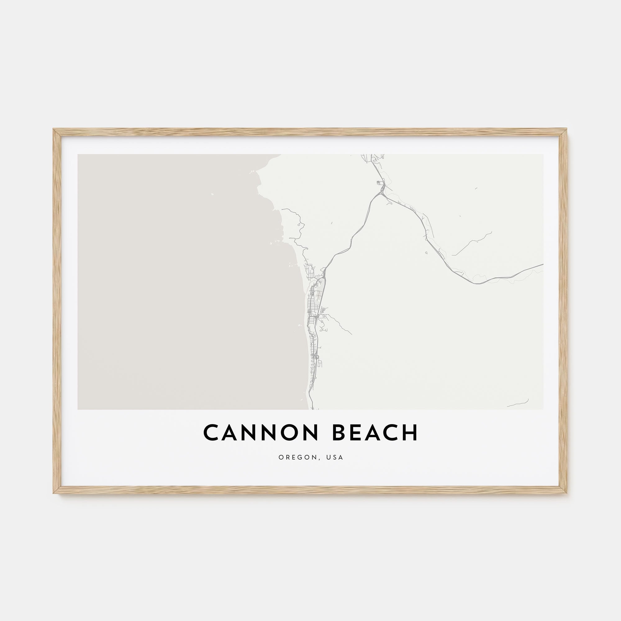 Cannon Beach Map Landscape Poster