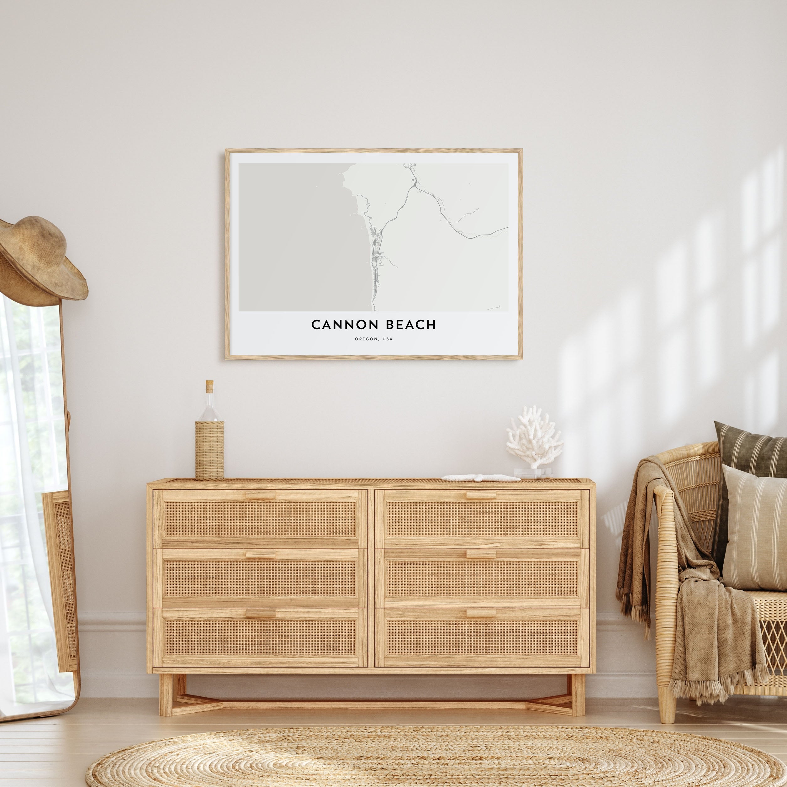 Cannon Beach Map Landscape Poster
