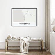 Cannon Beach Map Landscape Poster