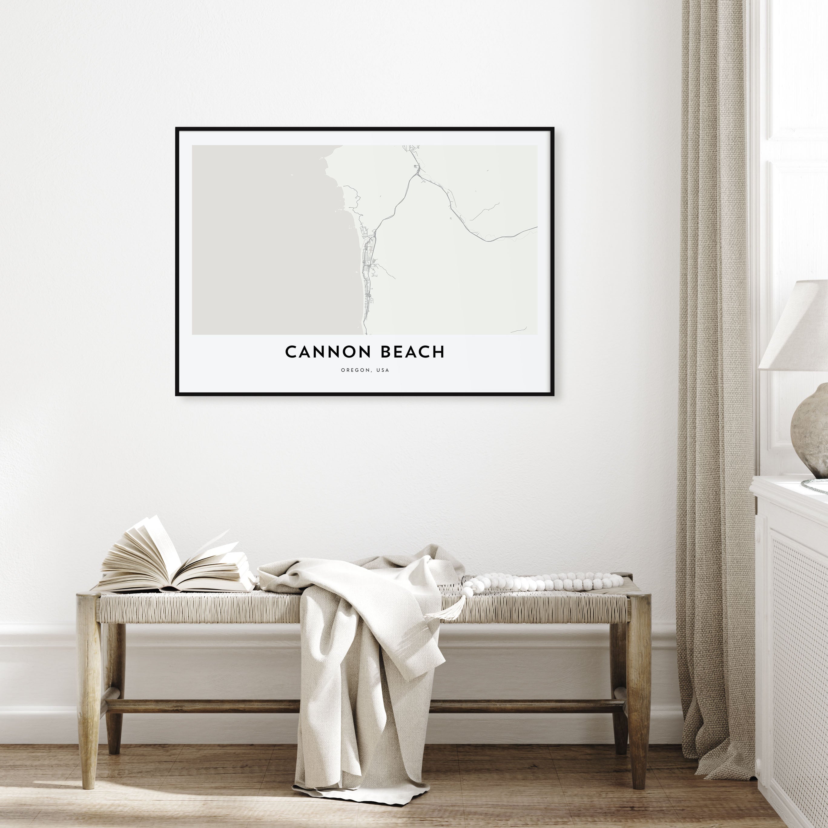 Cannon Beach Map Landscape Poster