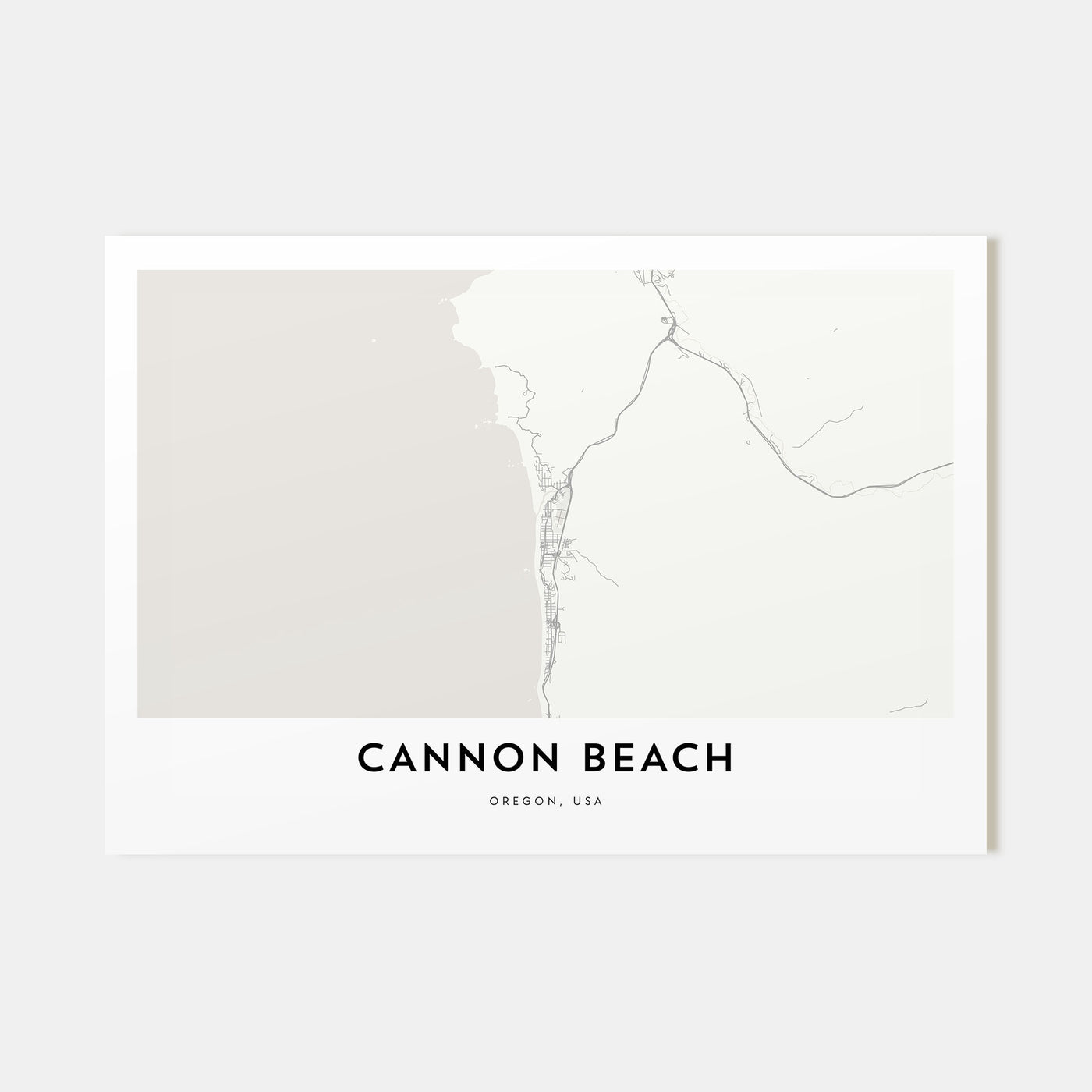 Cannon Beach Map Landscape Poster