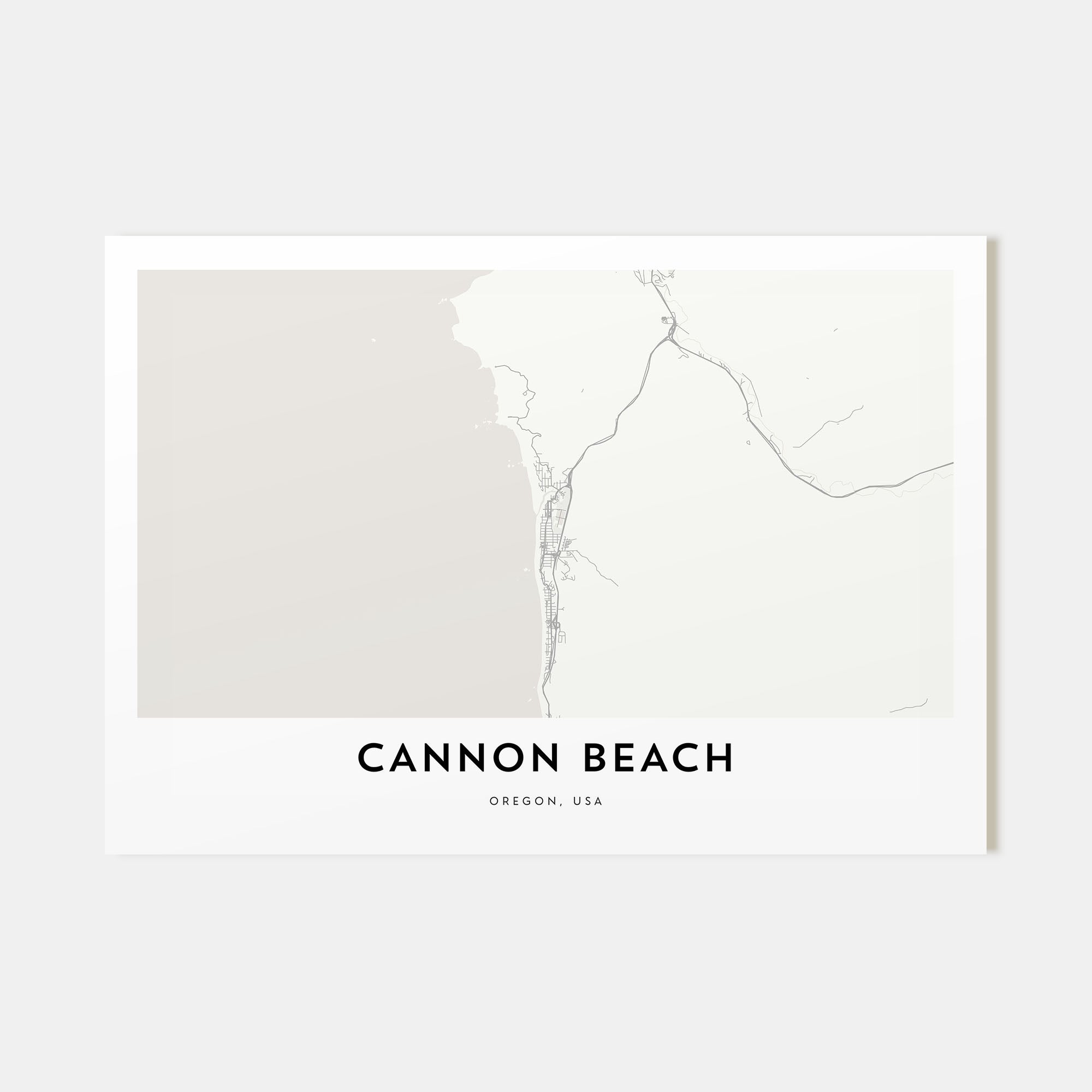 Cannon Beach Map Landscape Poster