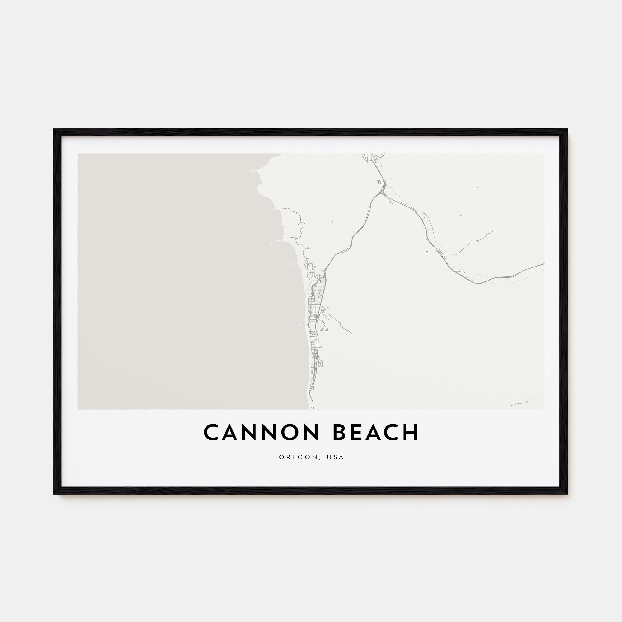 Cannon Beach Map Landscape Poster