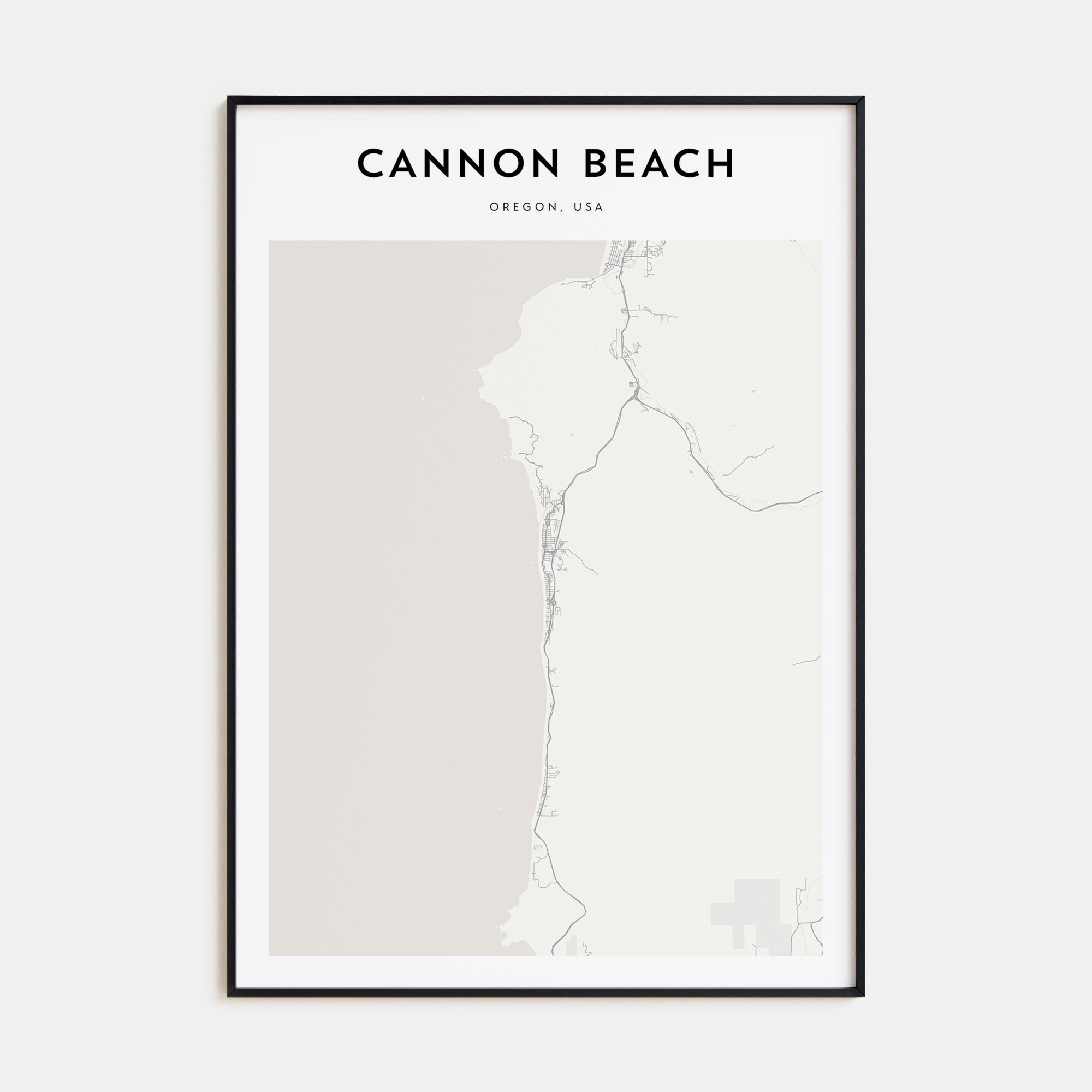 Cannon Beach Map Portrait Poster