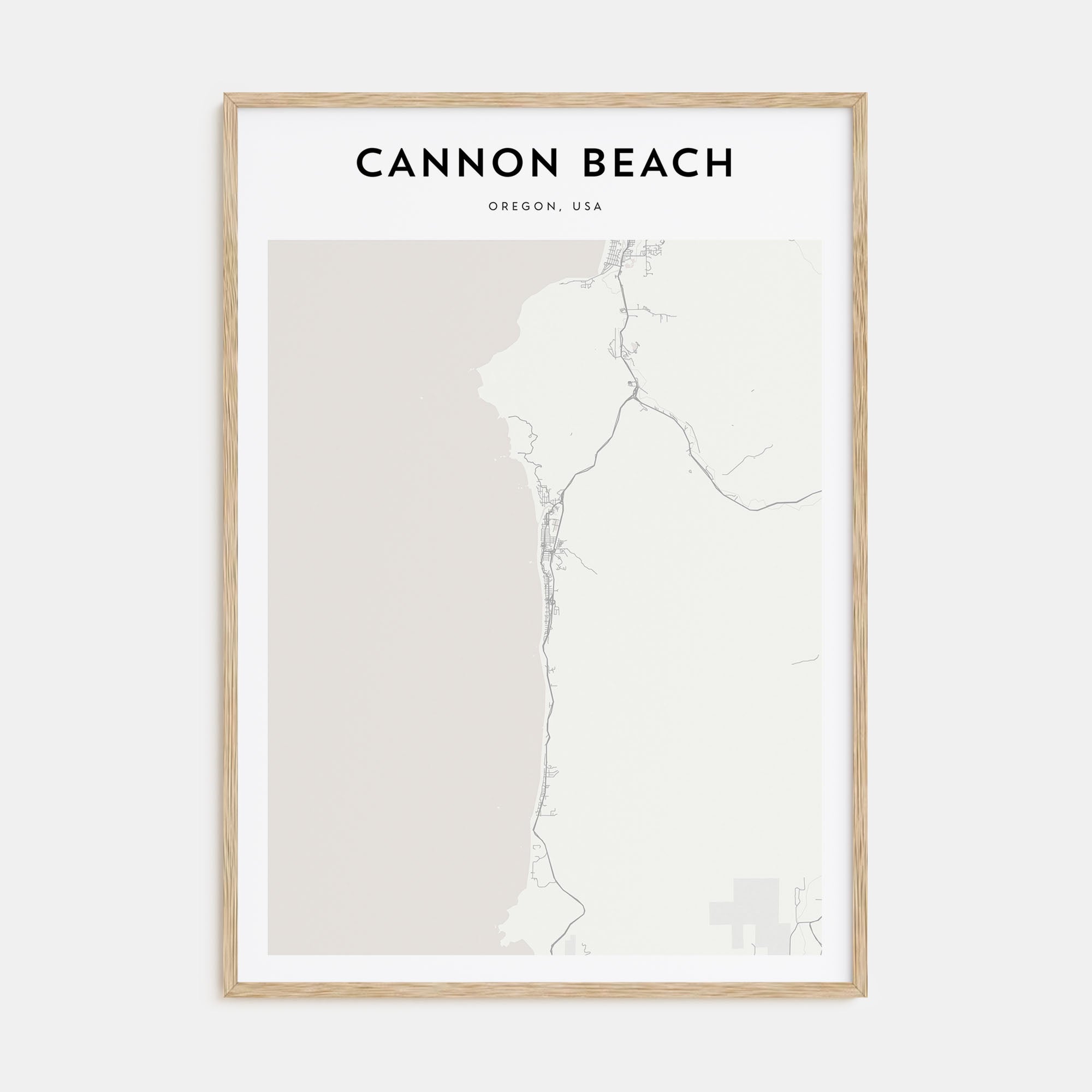 Cannon Beach Map Portrait Poster