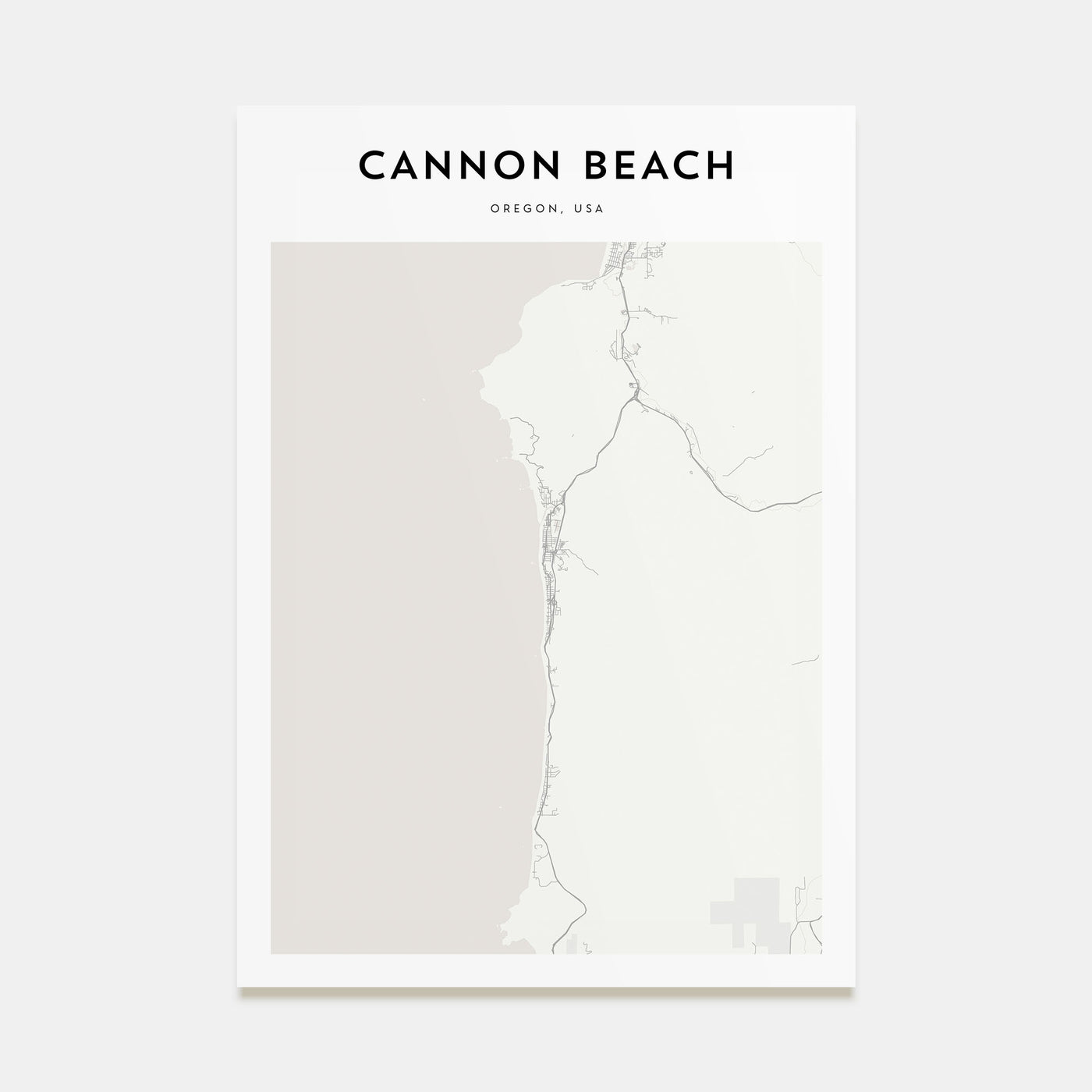 Cannon Beach Map Portrait Poster