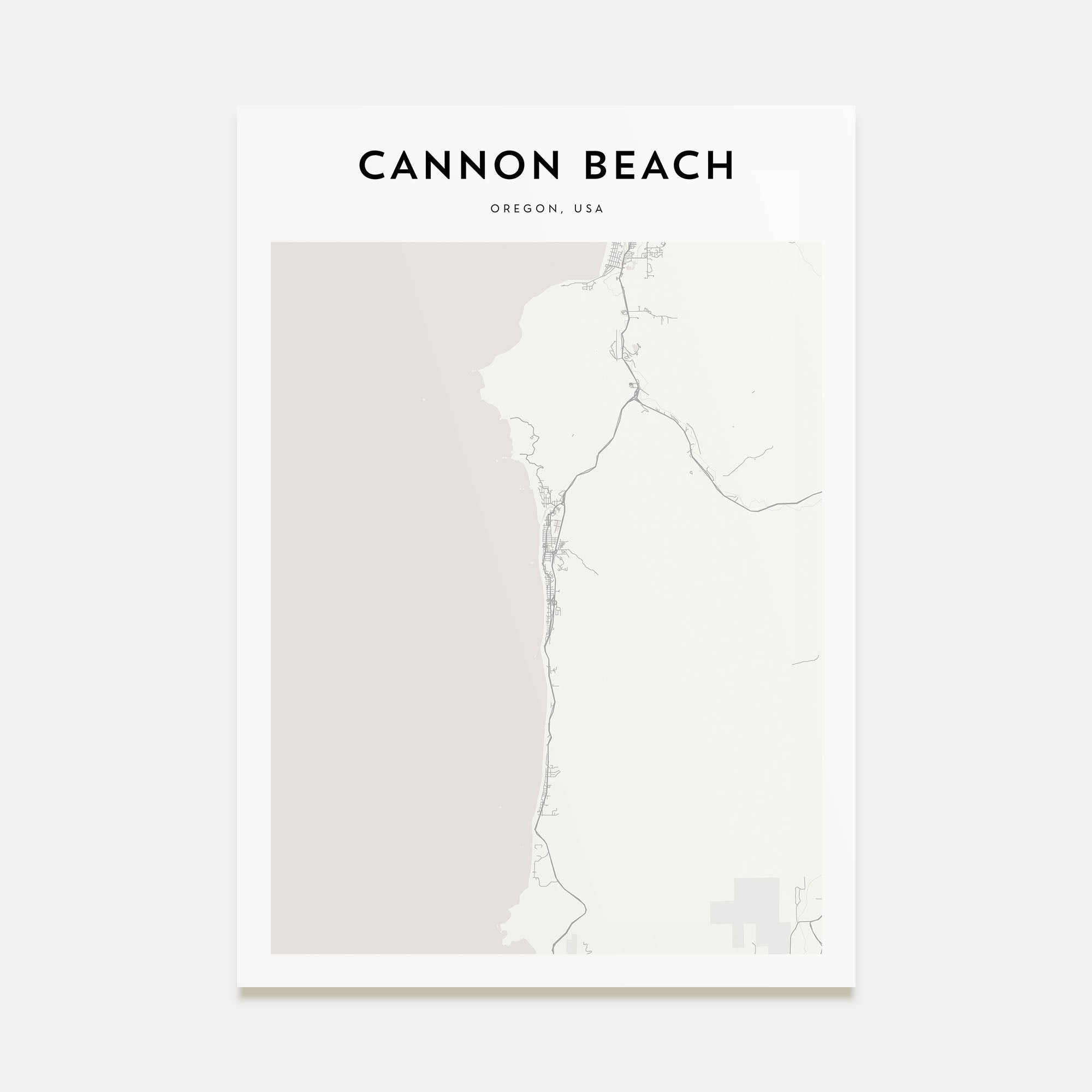 Cannon Beach Map Portrait Poster