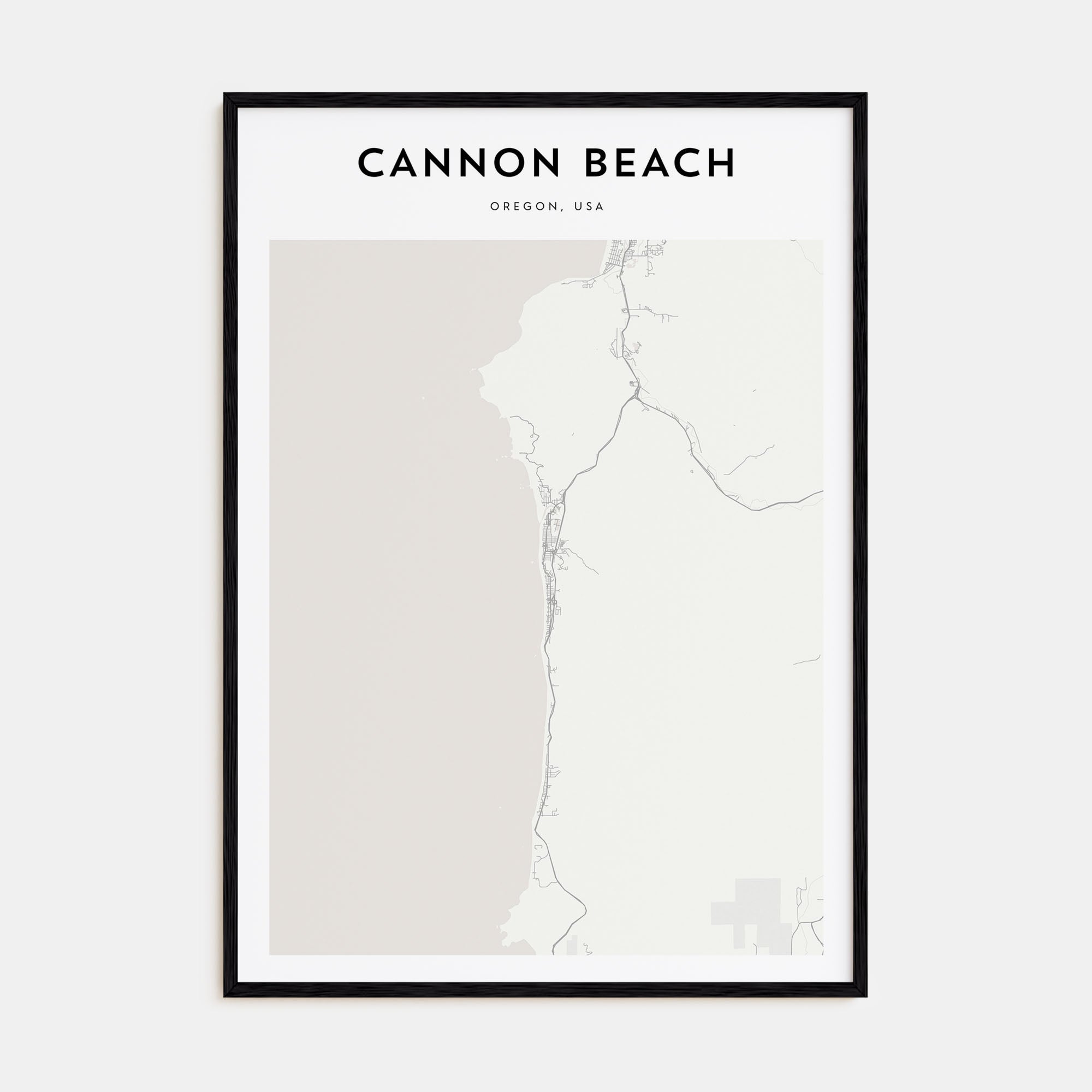 Cannon Beach Map Portrait Poster