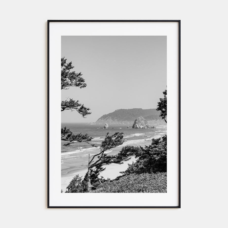 Cannon Beach Photo B&W Poster