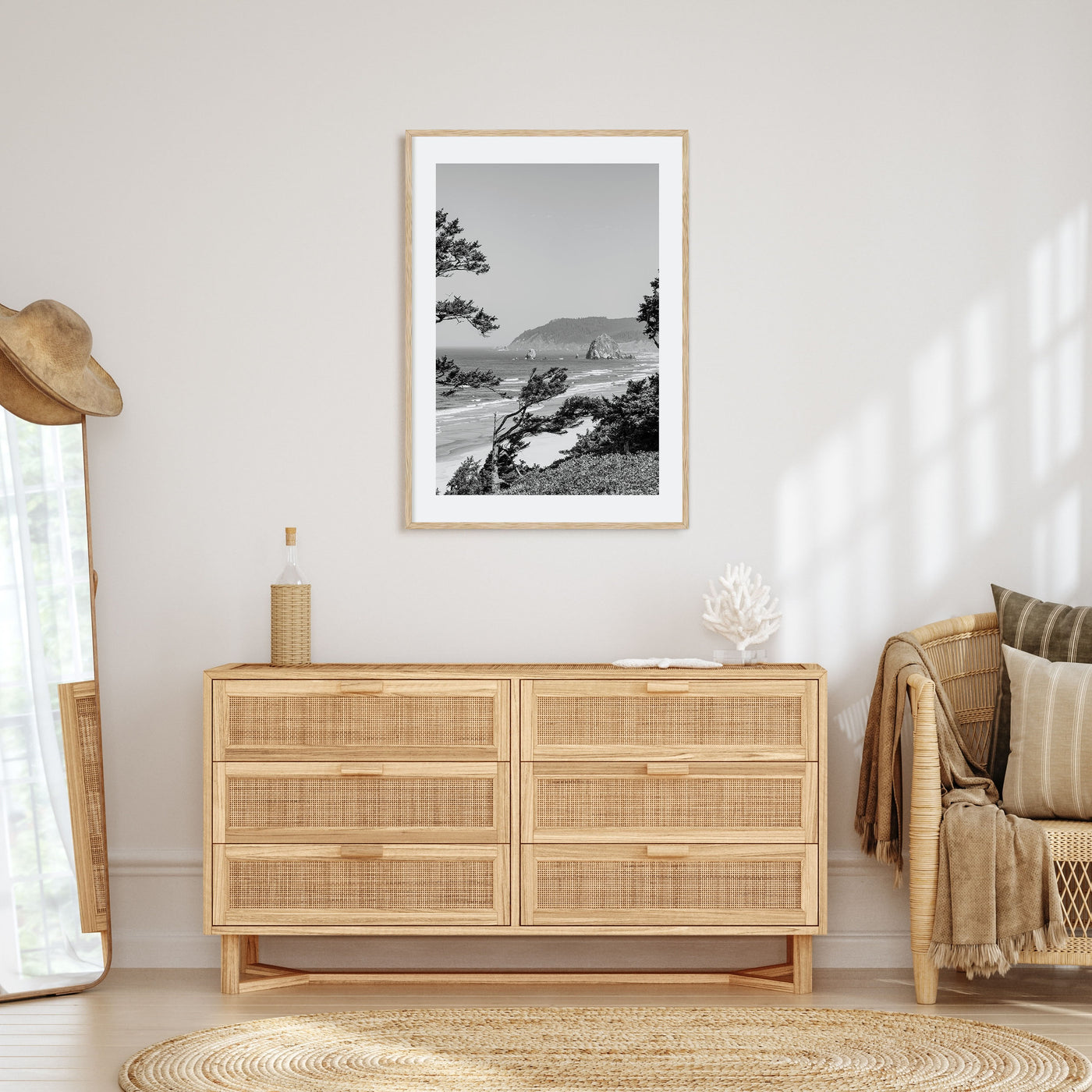 Cannon Beach Photo B&W Poster