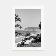 Cannon Beach Photo B&W Poster