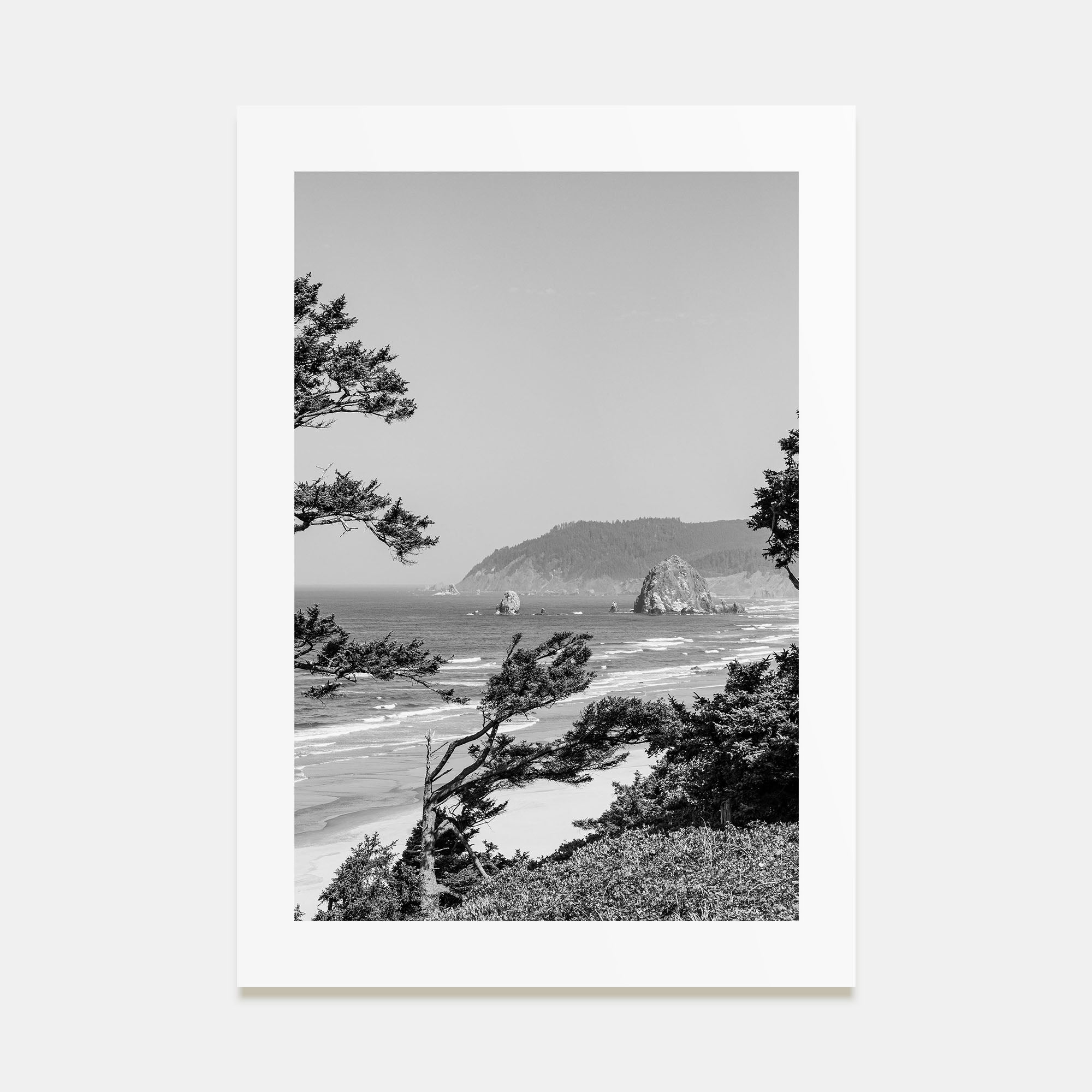 Cannon Beach Photo B&W Poster