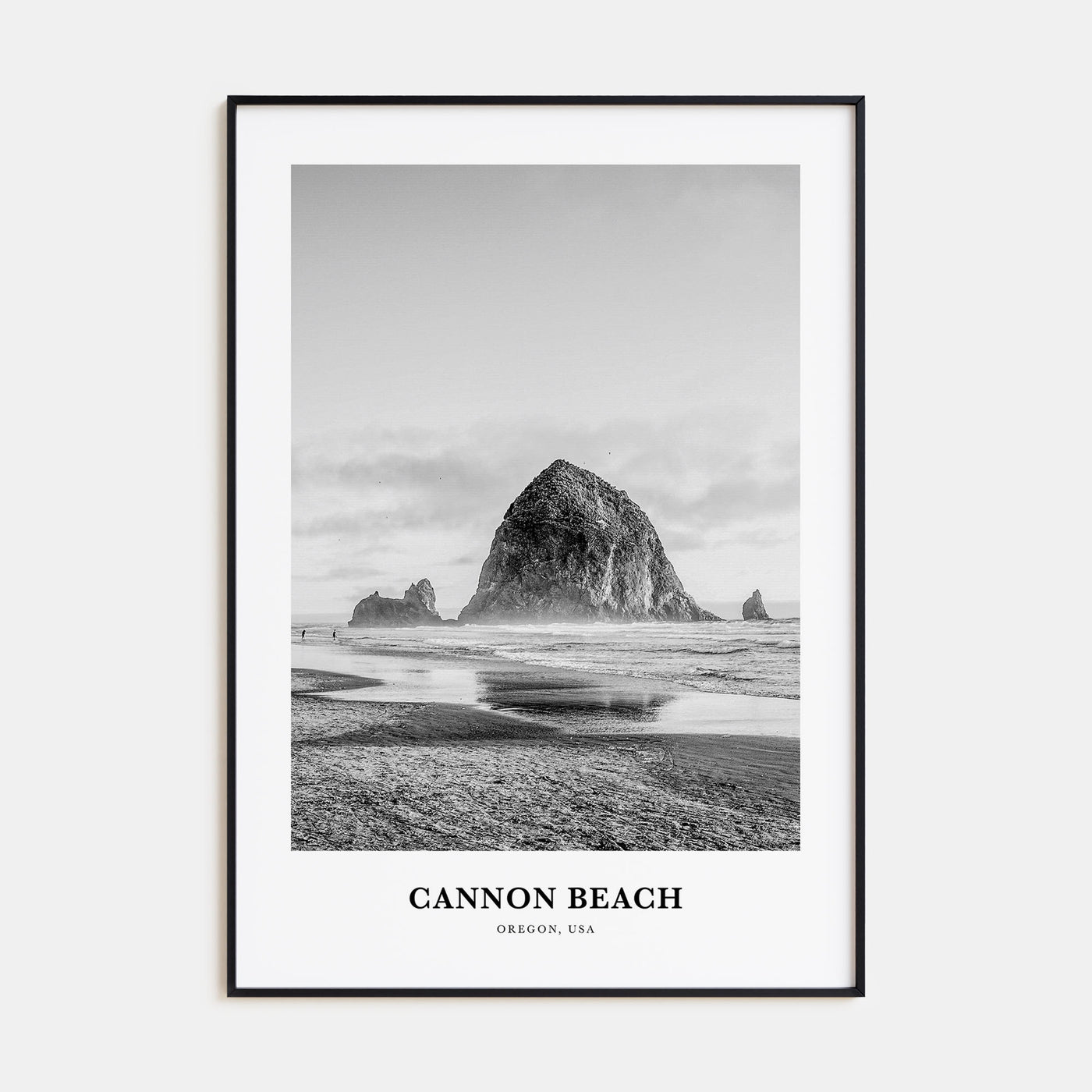 Cannon Beach Portrait B&W Poster