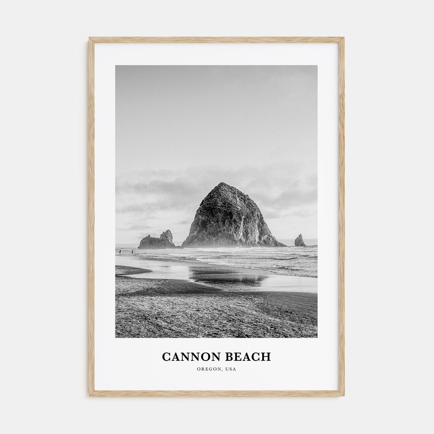 Cannon Beach Portrait B&W Poster
