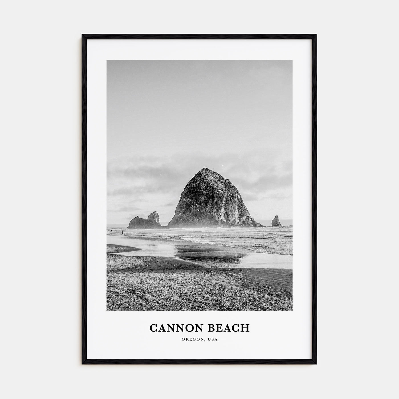 Cannon Beach Portrait B&W Poster