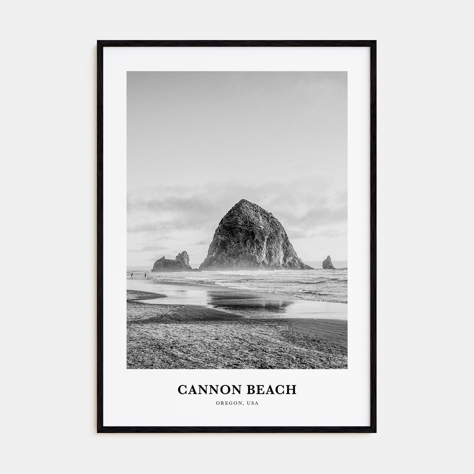 Cannon Beach Portrait B&W Poster