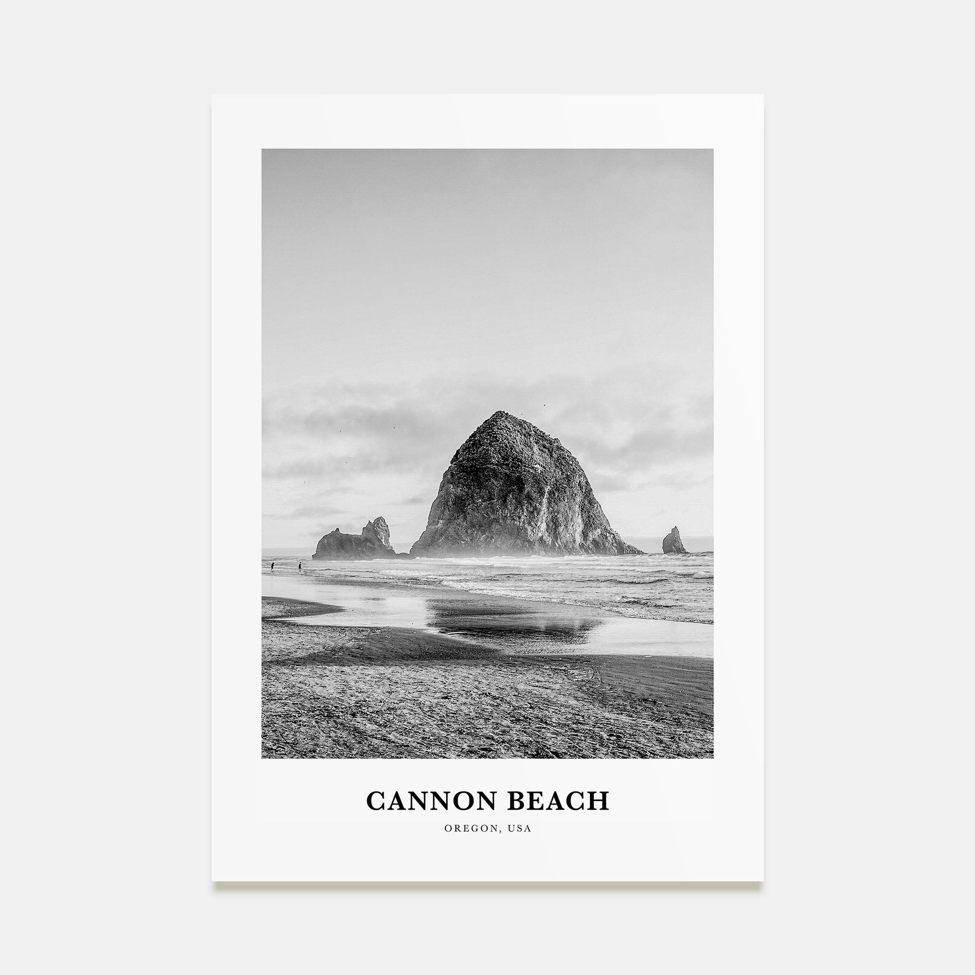 Cannon Beach Portrait B&W Poster