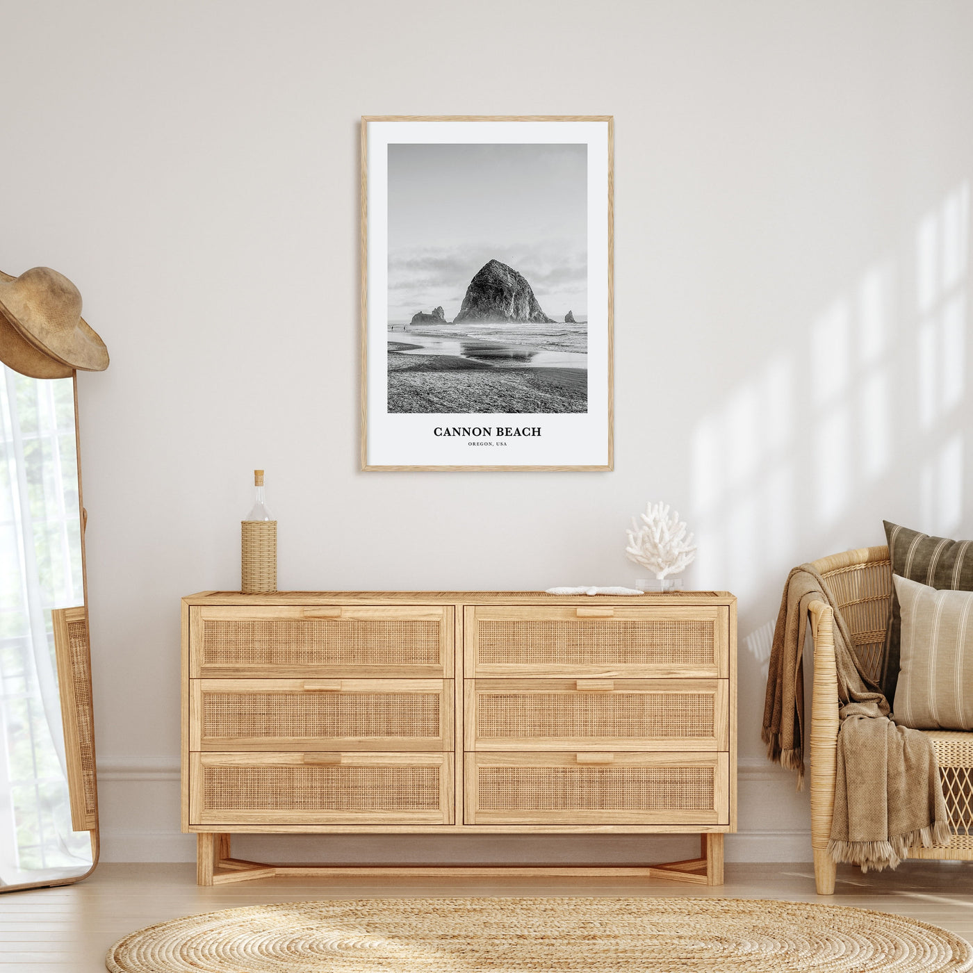 Cannon Beach Portrait B&W Poster