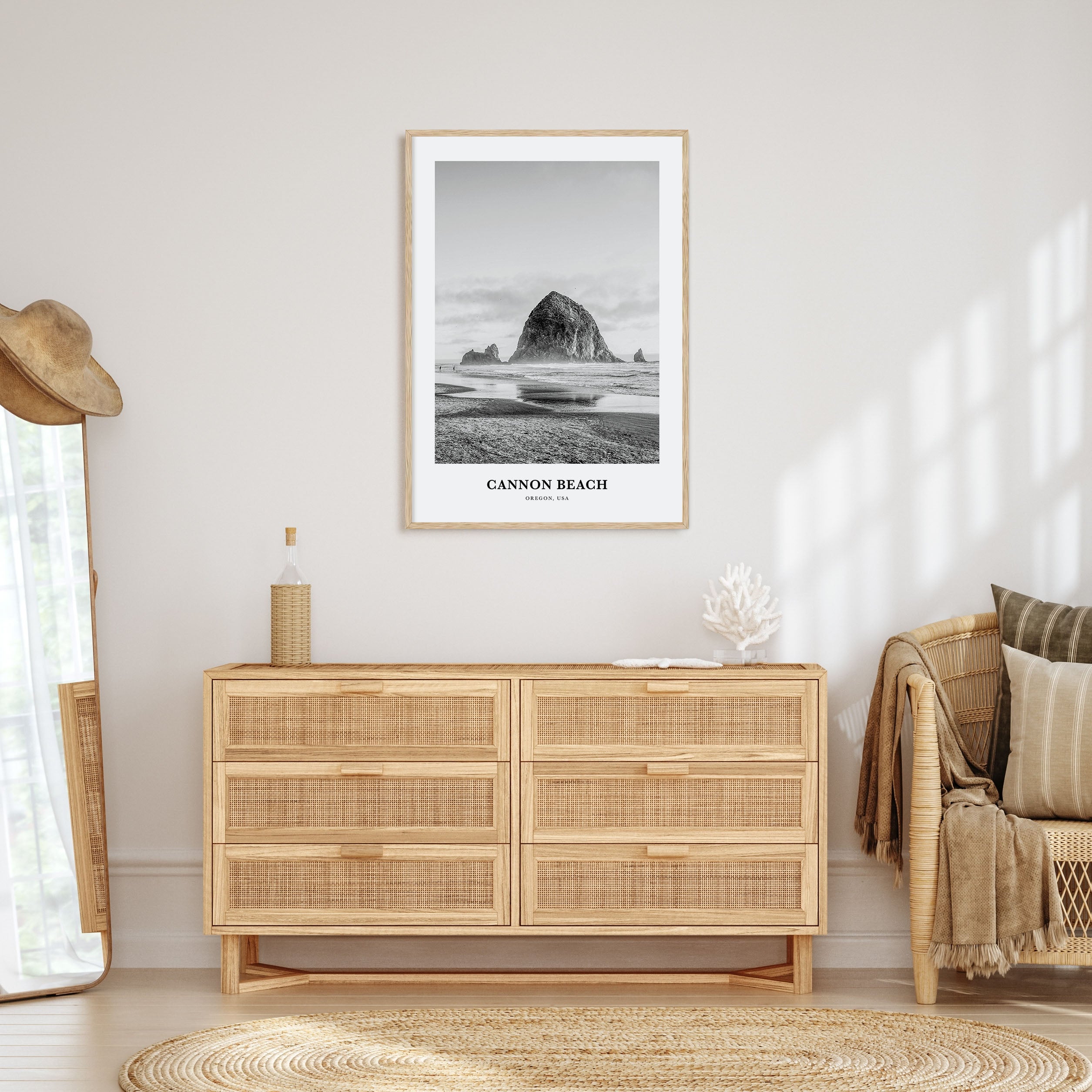 Cannon Beach Portrait B&W Poster