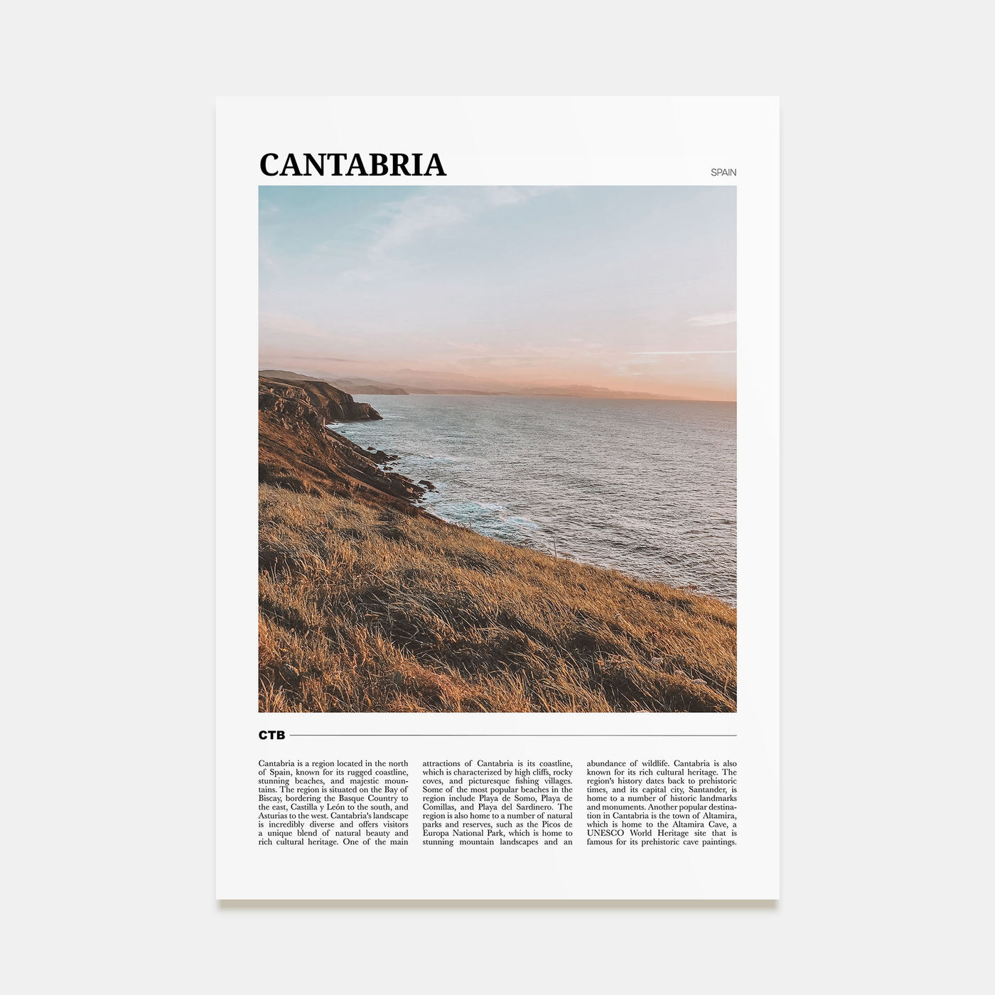 Cantabria Travel Color Poster