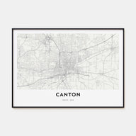 Canton Map Landscape Poster