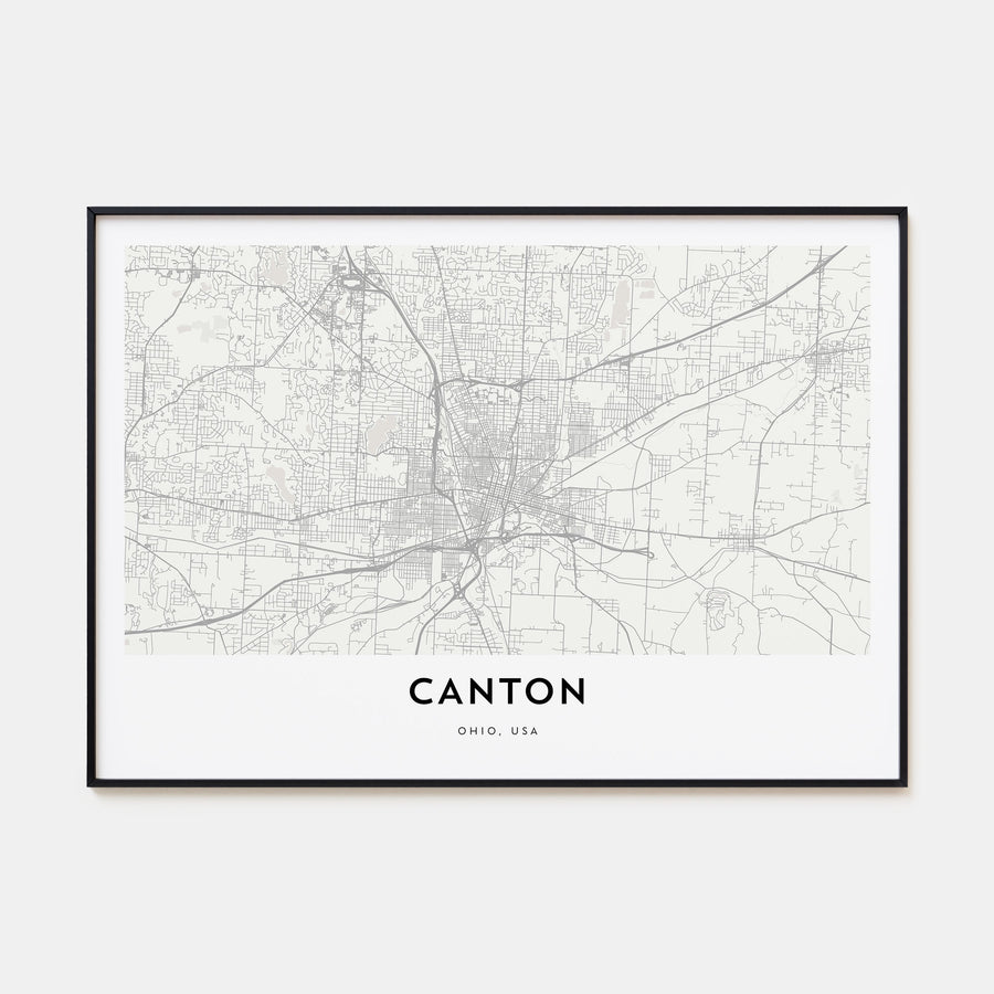 Canton Map Landscape Poster