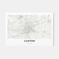 Canton Map Landscape Poster
