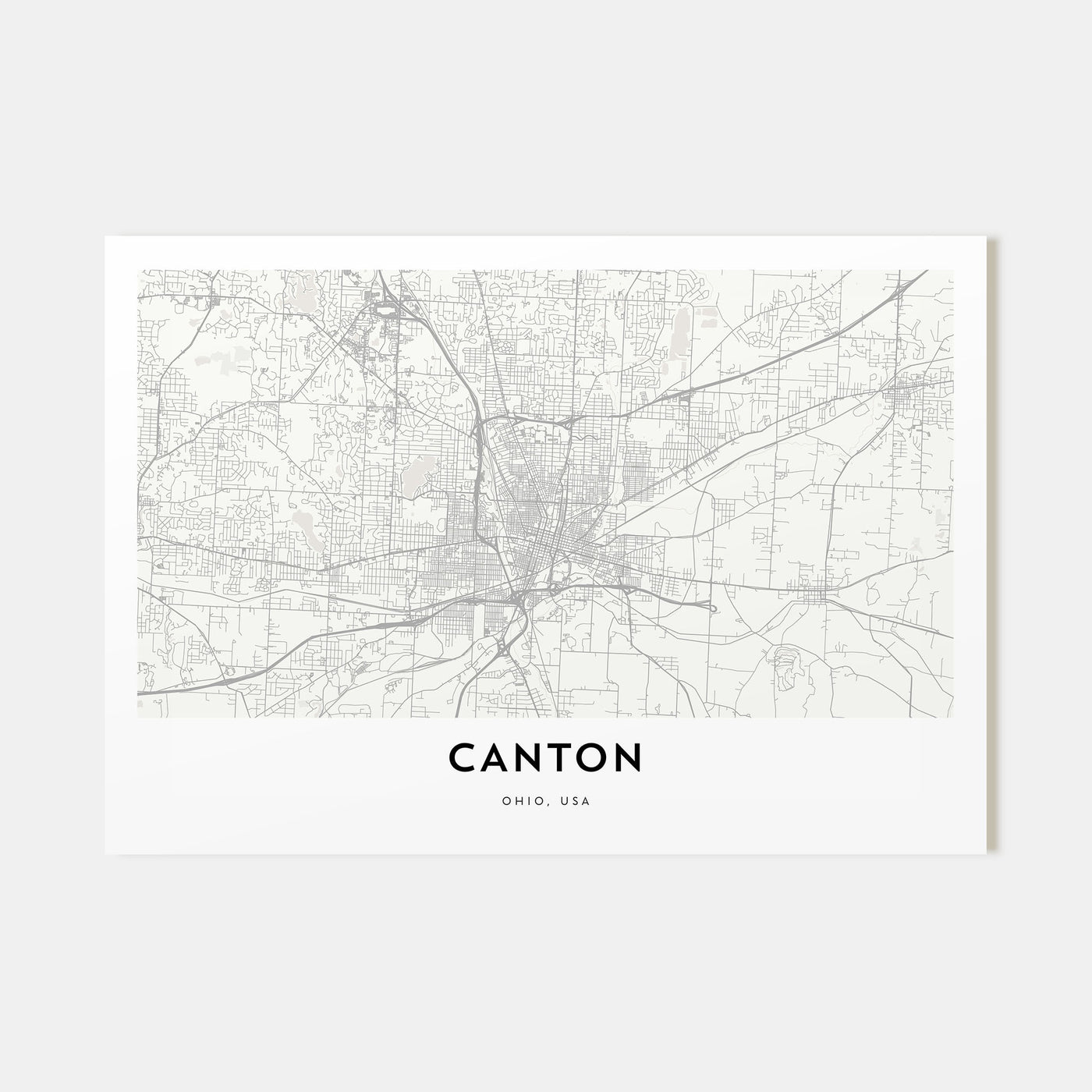 Canton Map Landscape Poster