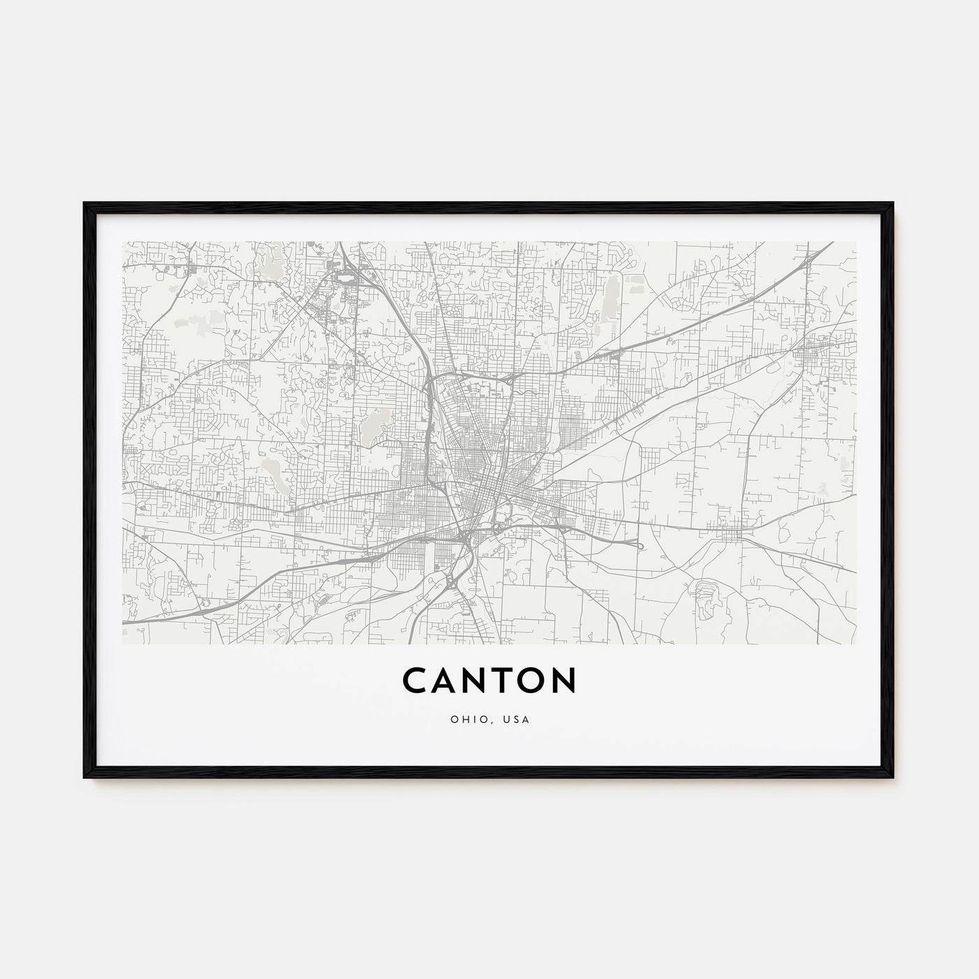 Canton Map Landscape Poster