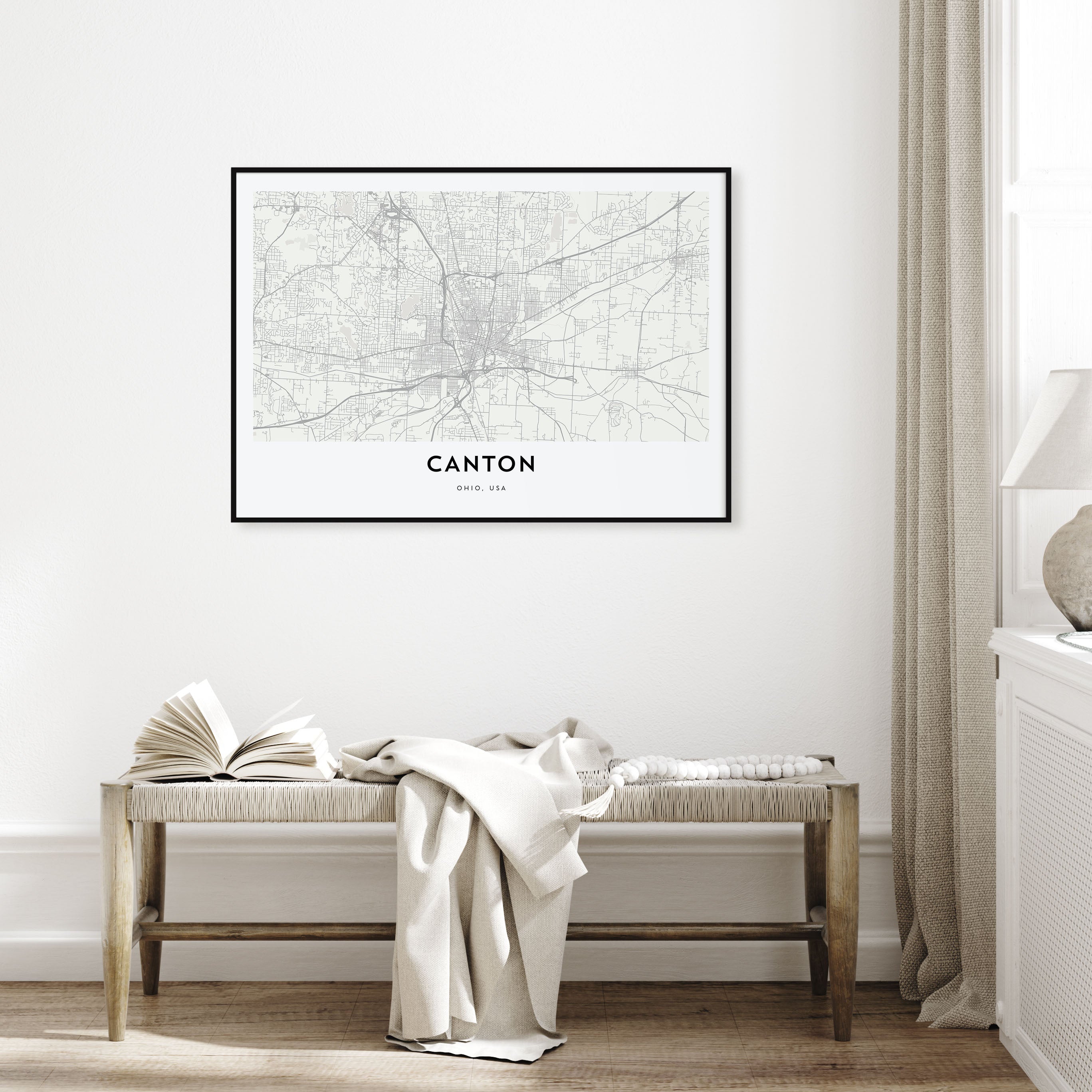 Canton Map Landscape Poster