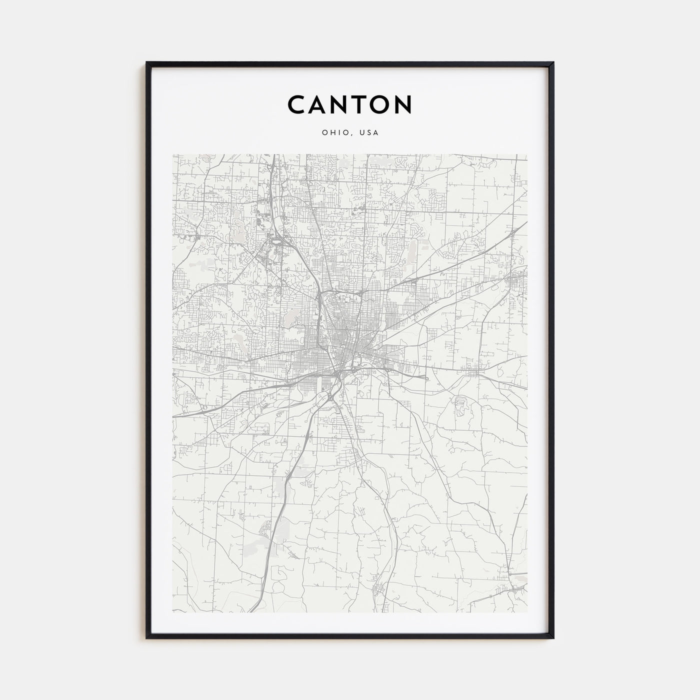 Canton Map Portrait Poster