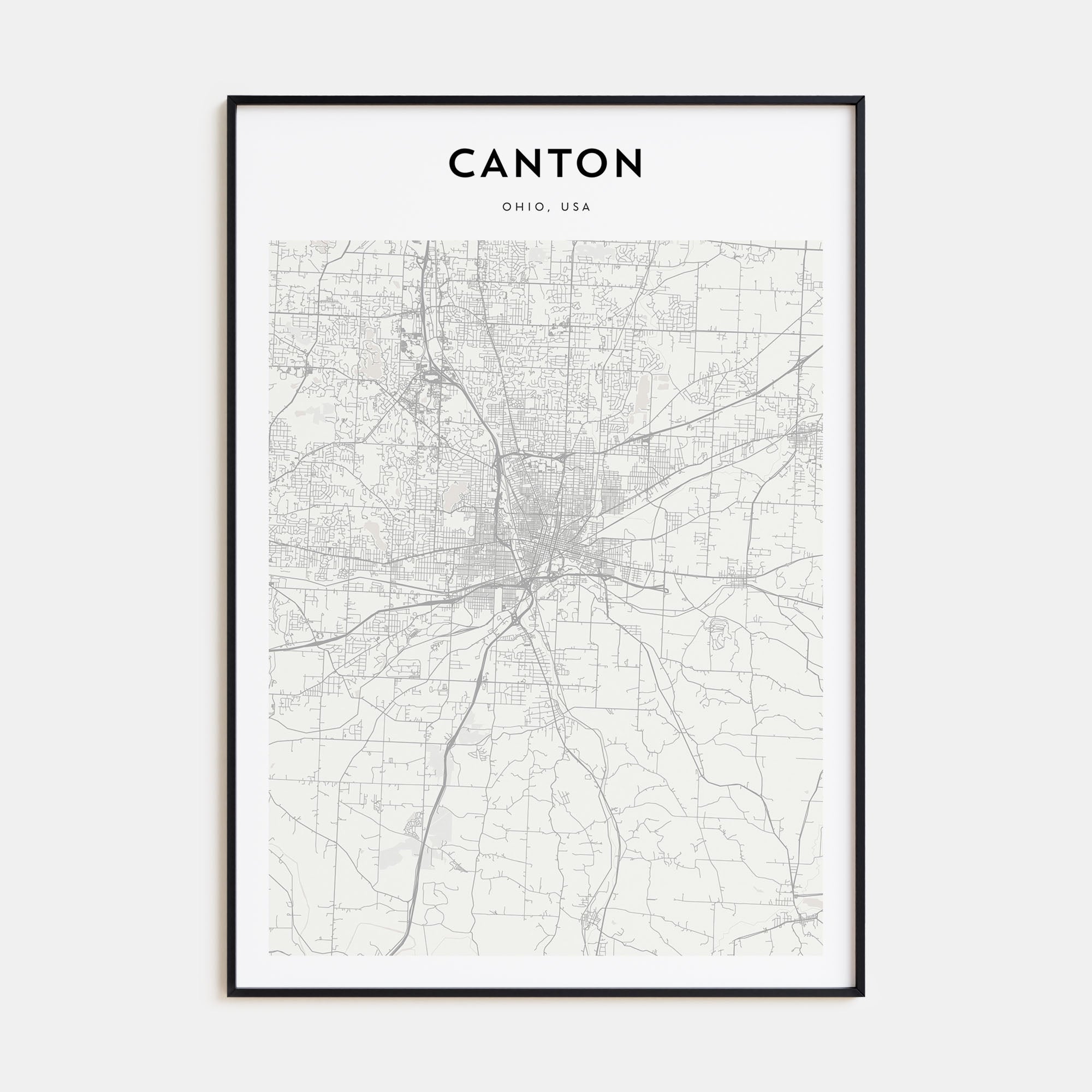 Canton Map Portrait Poster