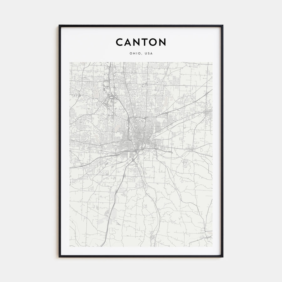 Canton Map Portrait Poster