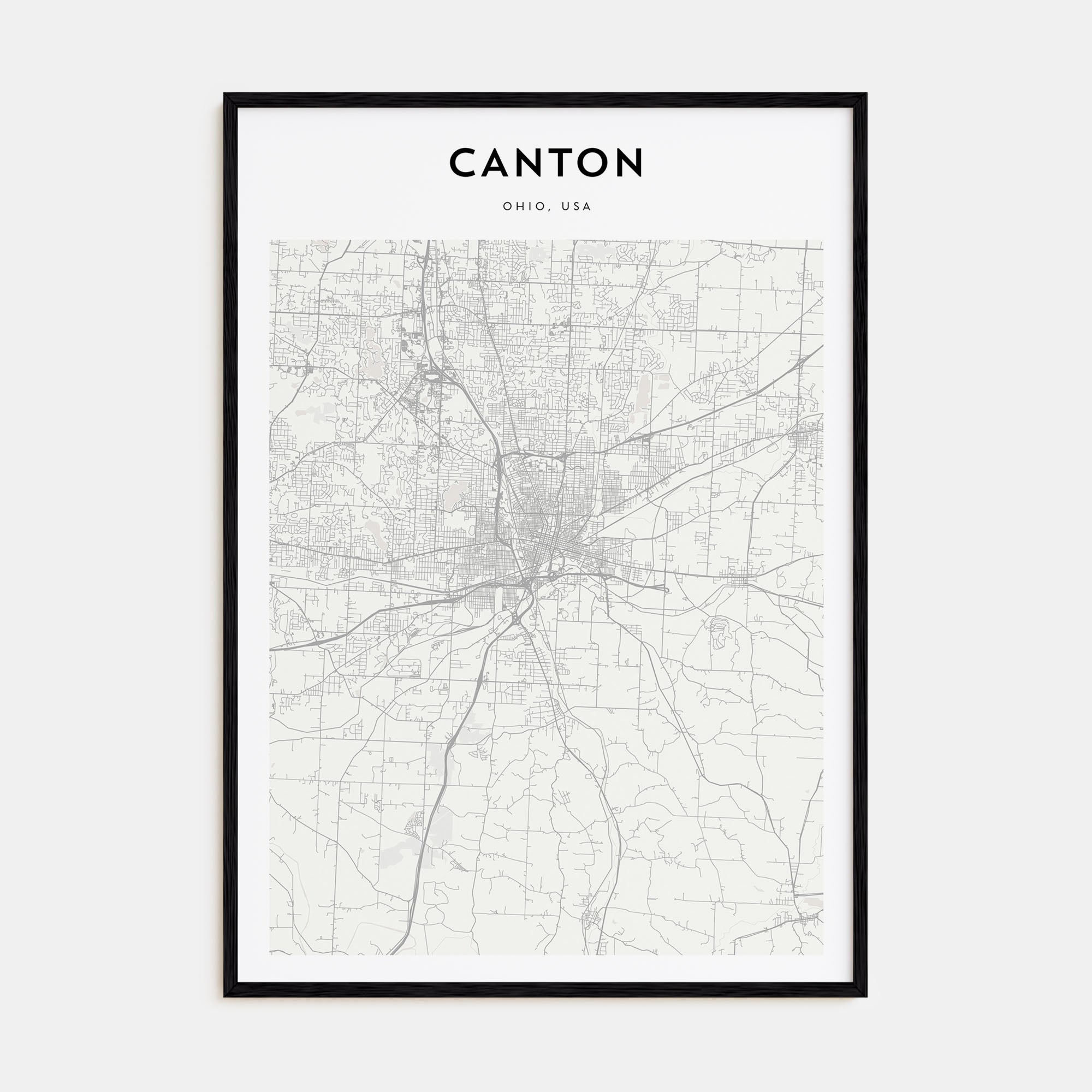 Canton Map Portrait Poster