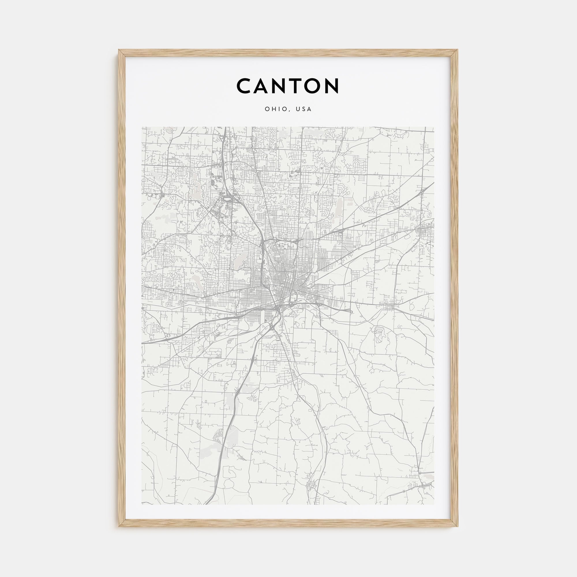 Canton Map Portrait Poster