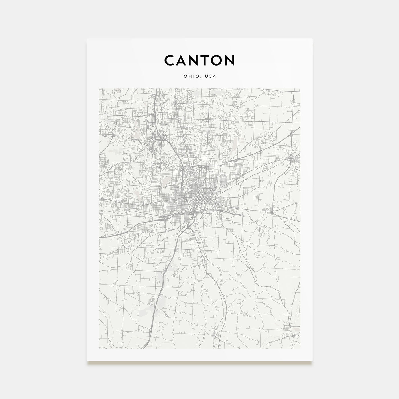 Canton Map Portrait Poster