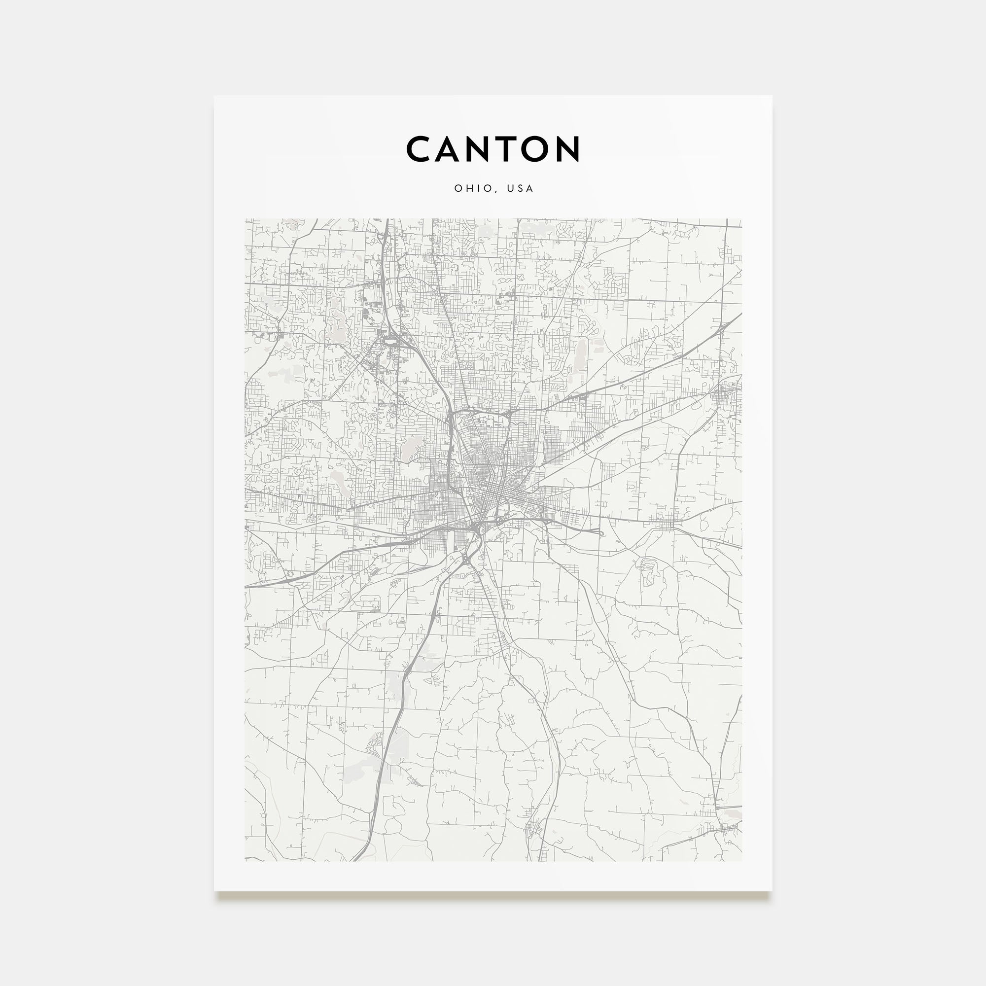 Canton Map Portrait Poster